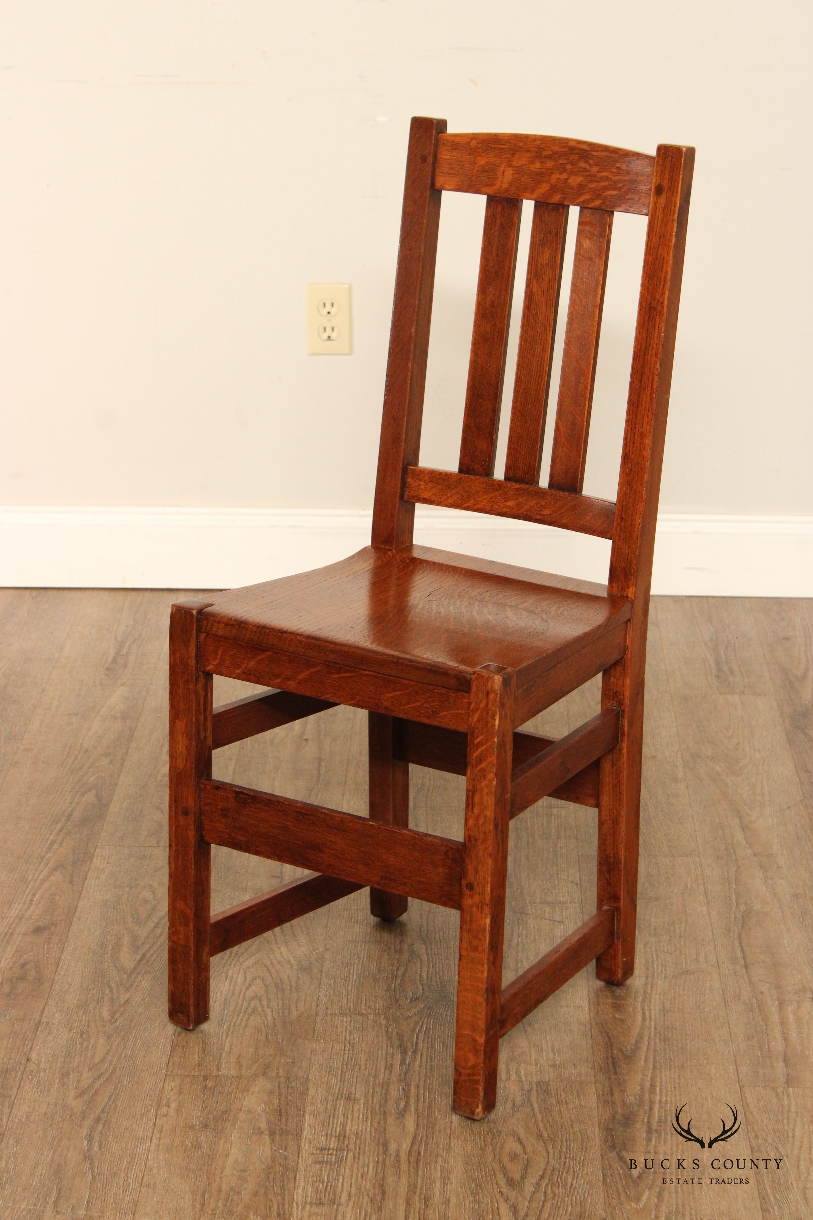 Stickley Associated Cabinetmakers Antique Arts & Craft Mission Oak Side Chair