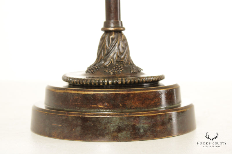 Regency Style Pair Bronze Candlesticks