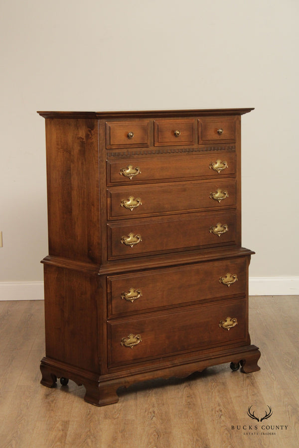 Ethan Allen 'Classic Manor' Chippendale Style Chest on Chest