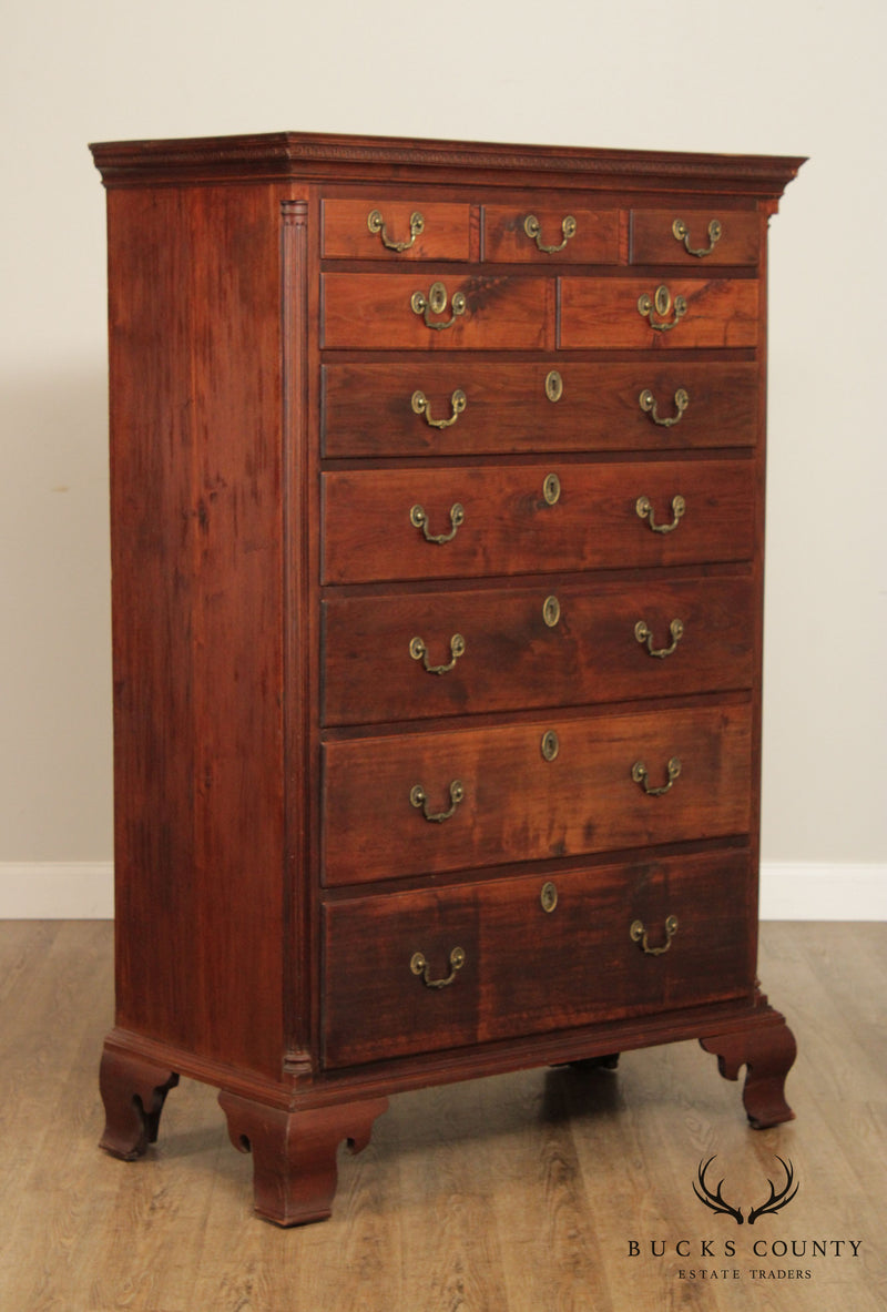 Antique 18th Century American Chippendale Style Mahogany High Chest