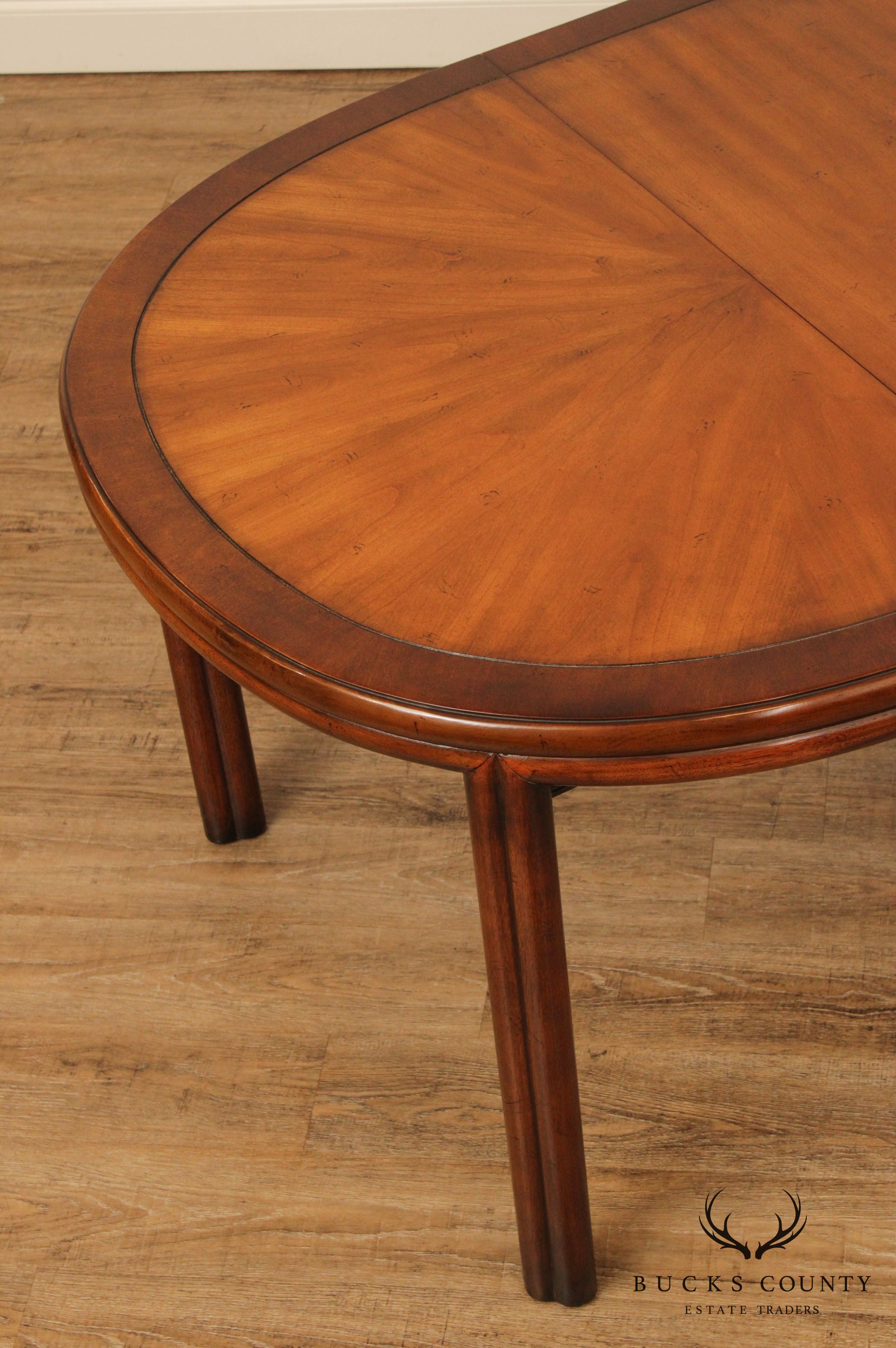 Drexel Tai Ming Oval Sunburst 2 Tone Vintage Dining Table