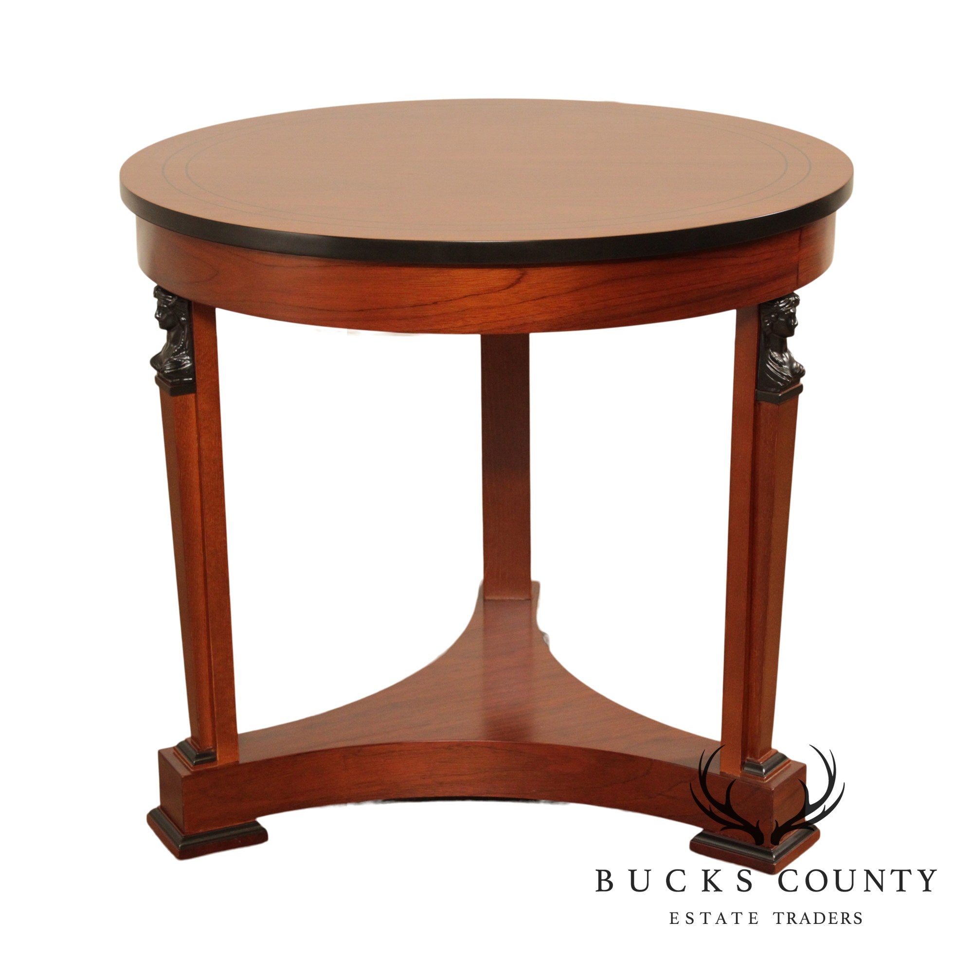 French Empire Style Walnut Round Side Table