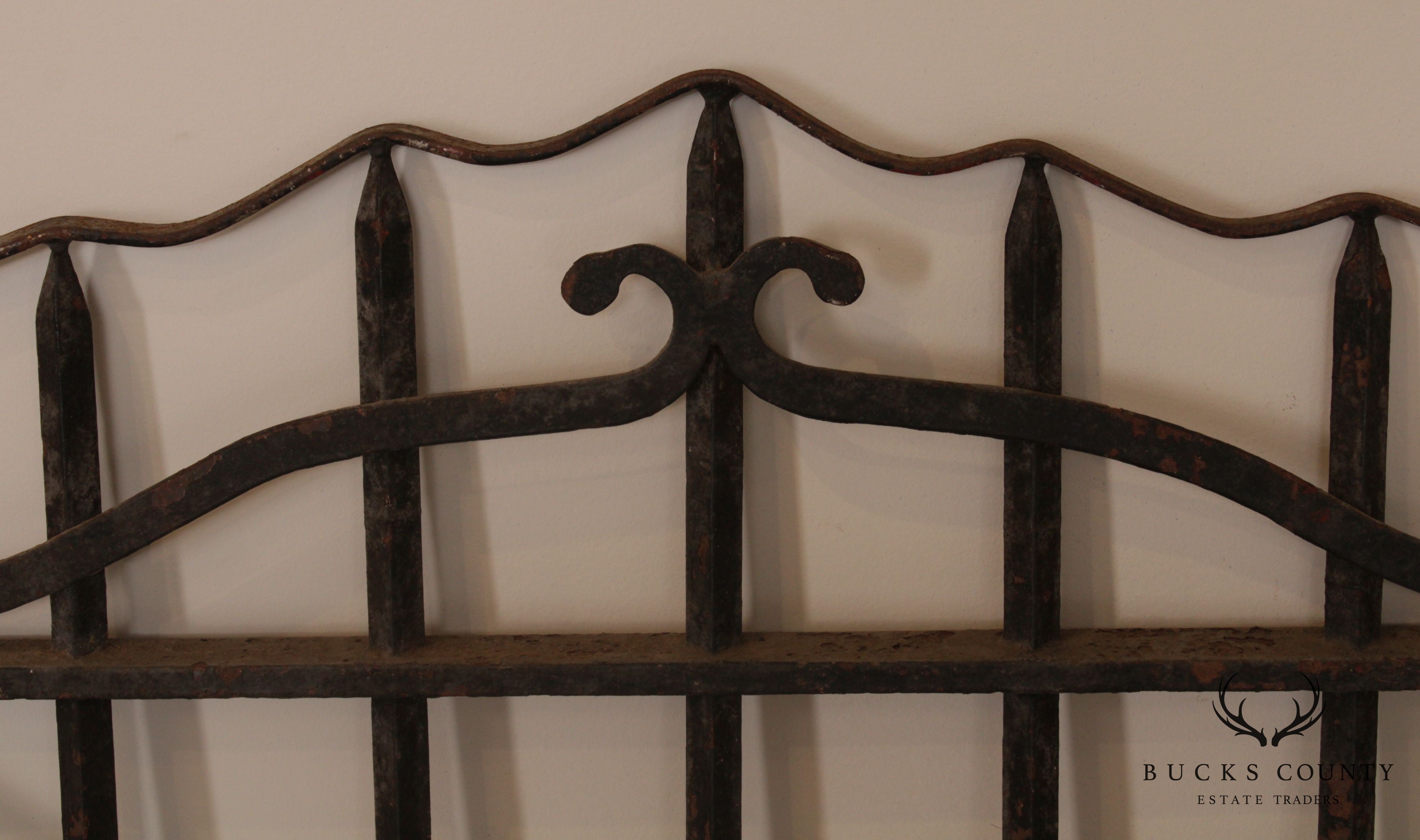 Antique 19th Century Hand Forged Wrought Iron Courtyard Garden Entrance Gate (A)