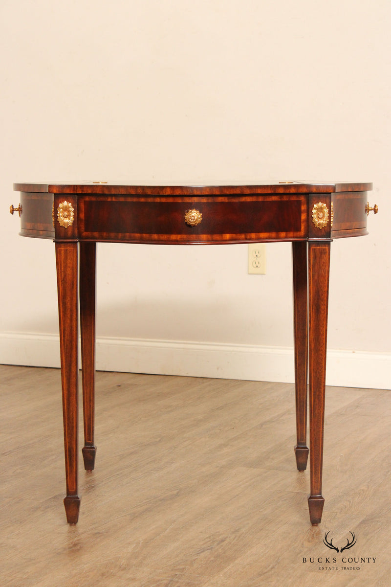 Maitland Smith Inlaid Mahogany Two-Sided Leather Games Table
