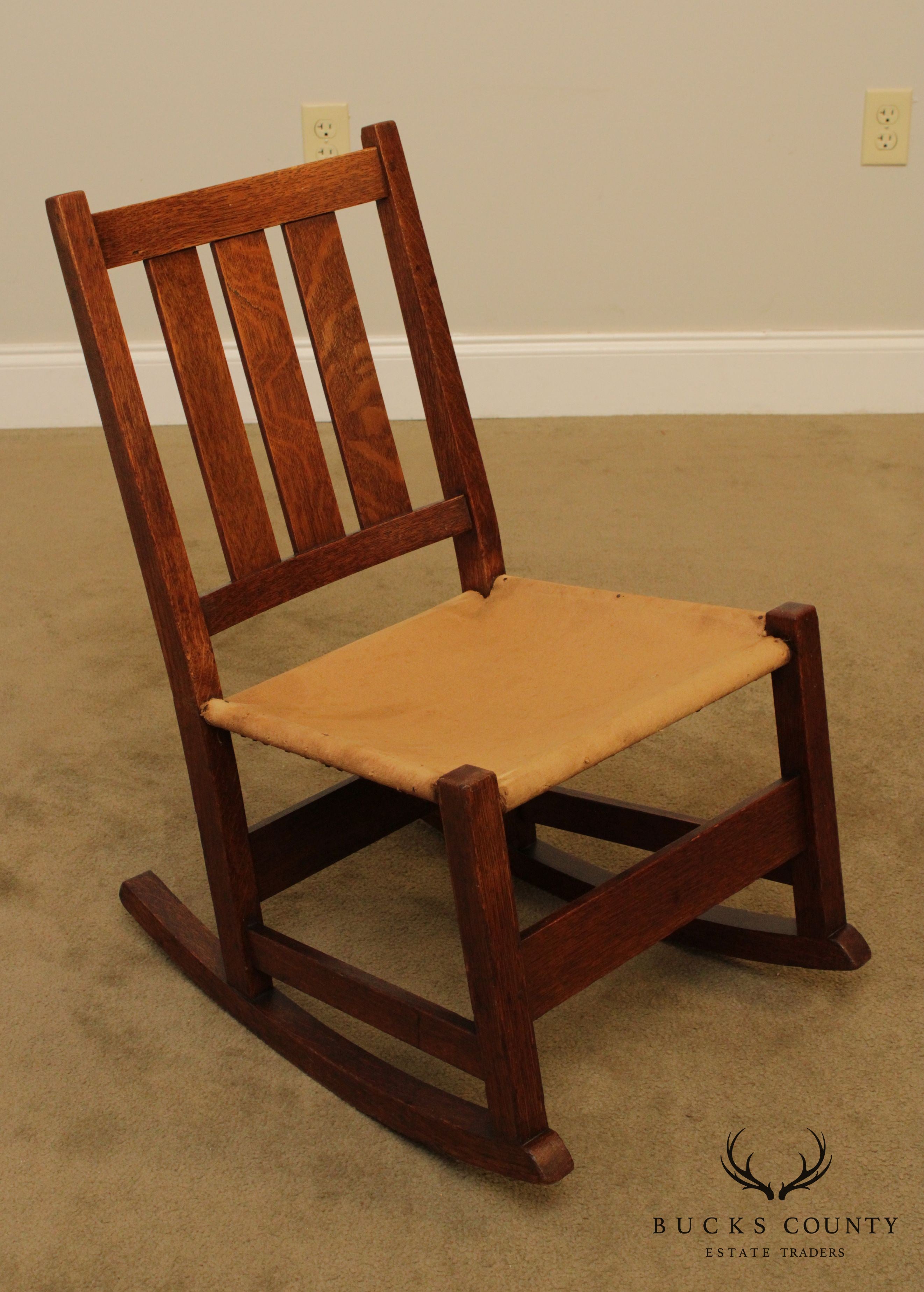 L & J. G. Stickley Antique Mission Oak Nursing Rocker