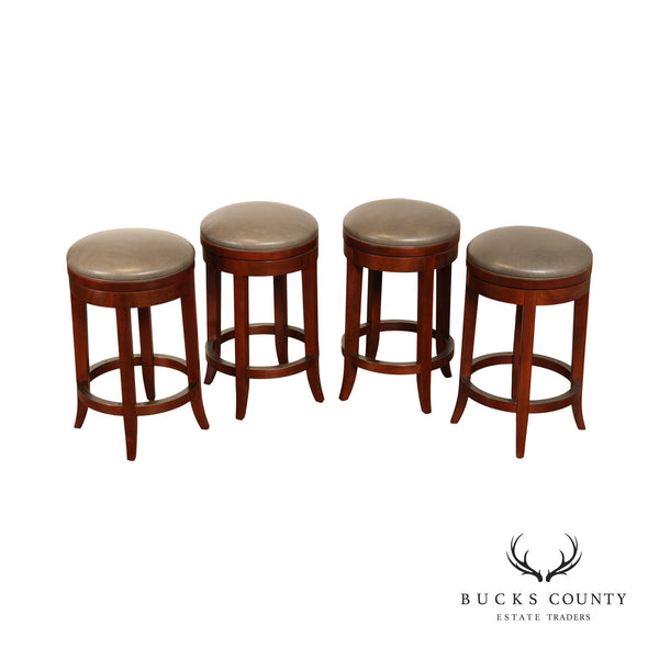 Stickley Mission Collection Set of Four Cherry Swivel Counter Stools