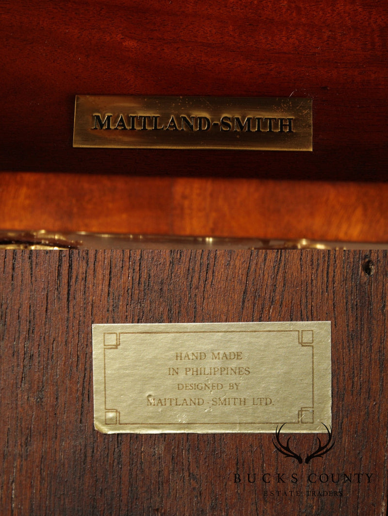 Maitland Smith Regency Style Large Mahogany Bookcase Breakfront
