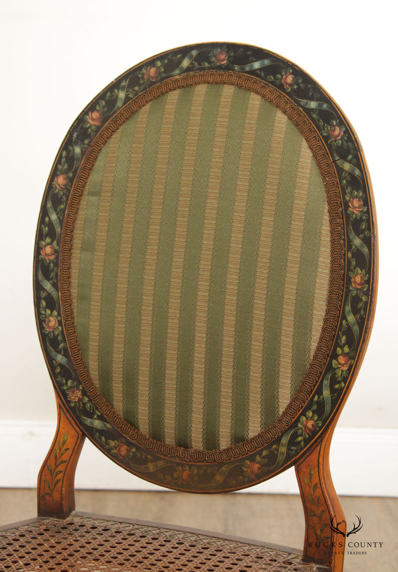 Edwardian Adam Style Paint Decorated Side Chair