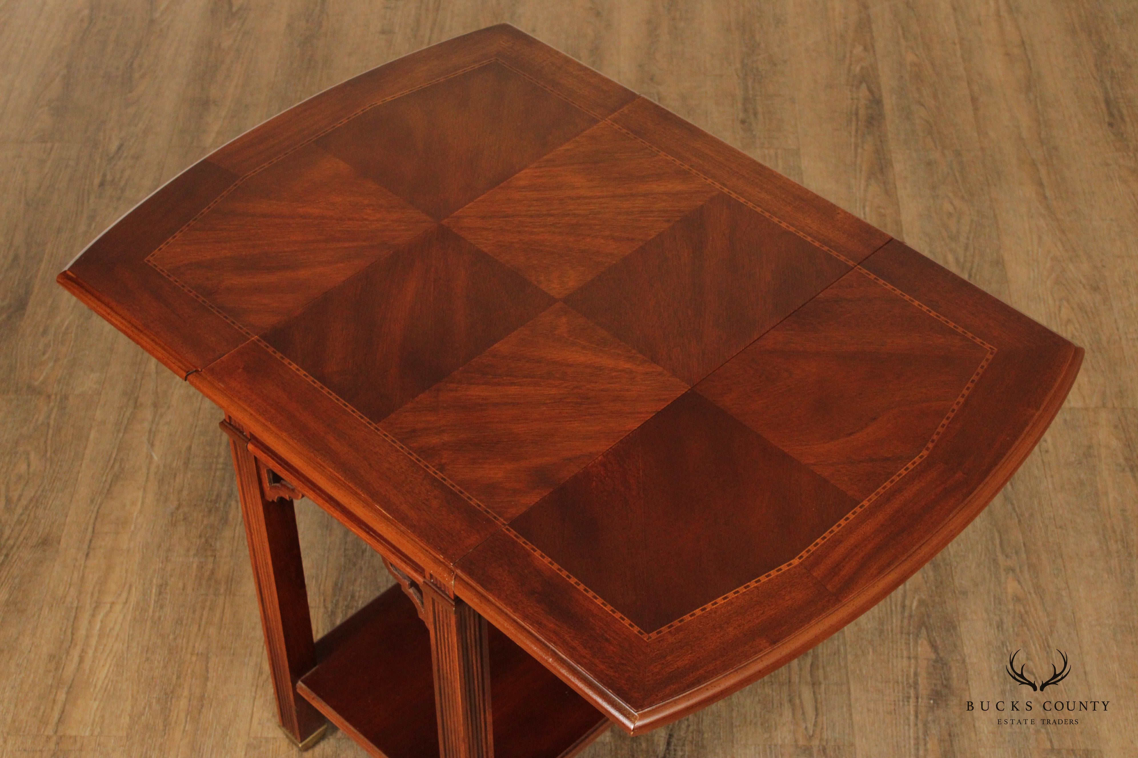 Vintage Chippendale Style Mahogany Drop Leaf Side Table