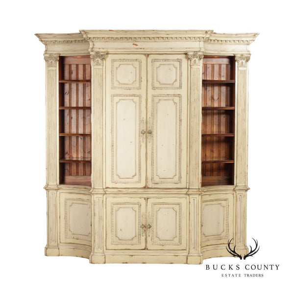 Habersham Monumental French Country Style Distress Painted Bookcase `