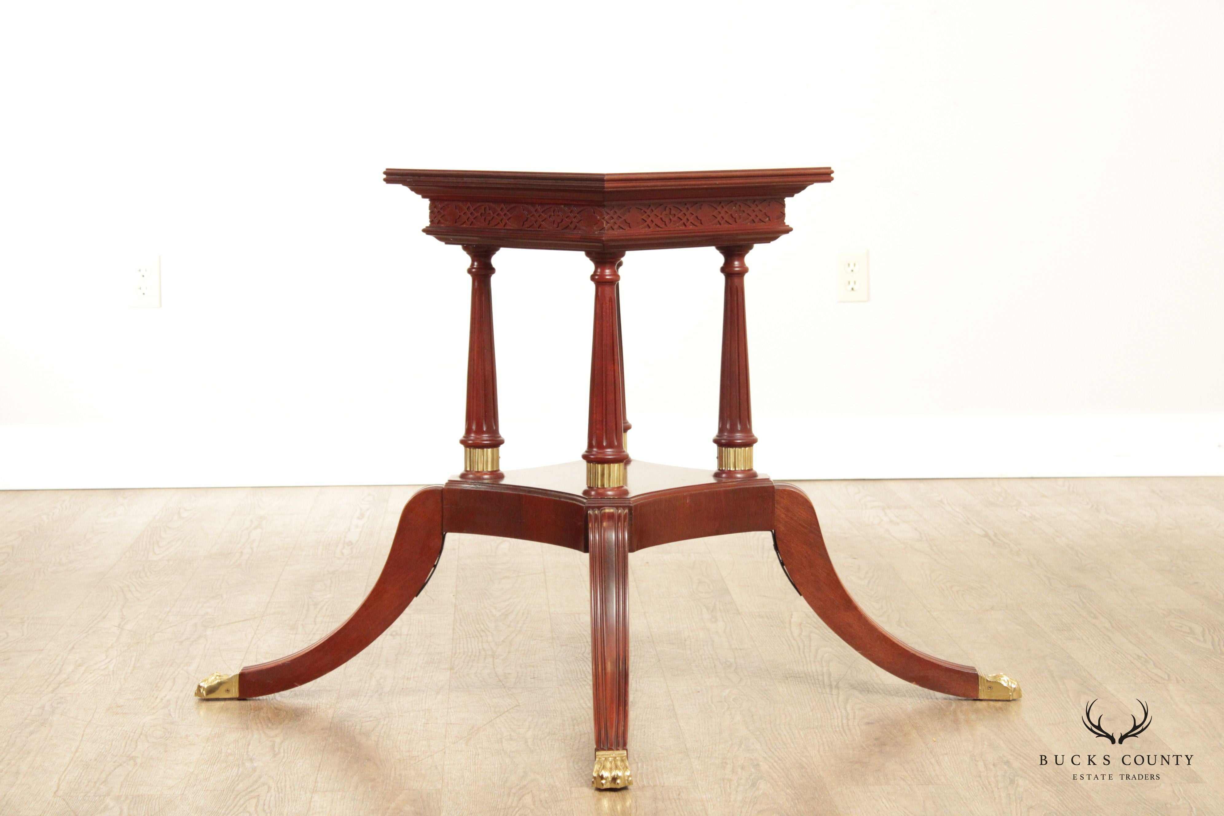 Craftique Regency Style Banded Mahogany Side Table