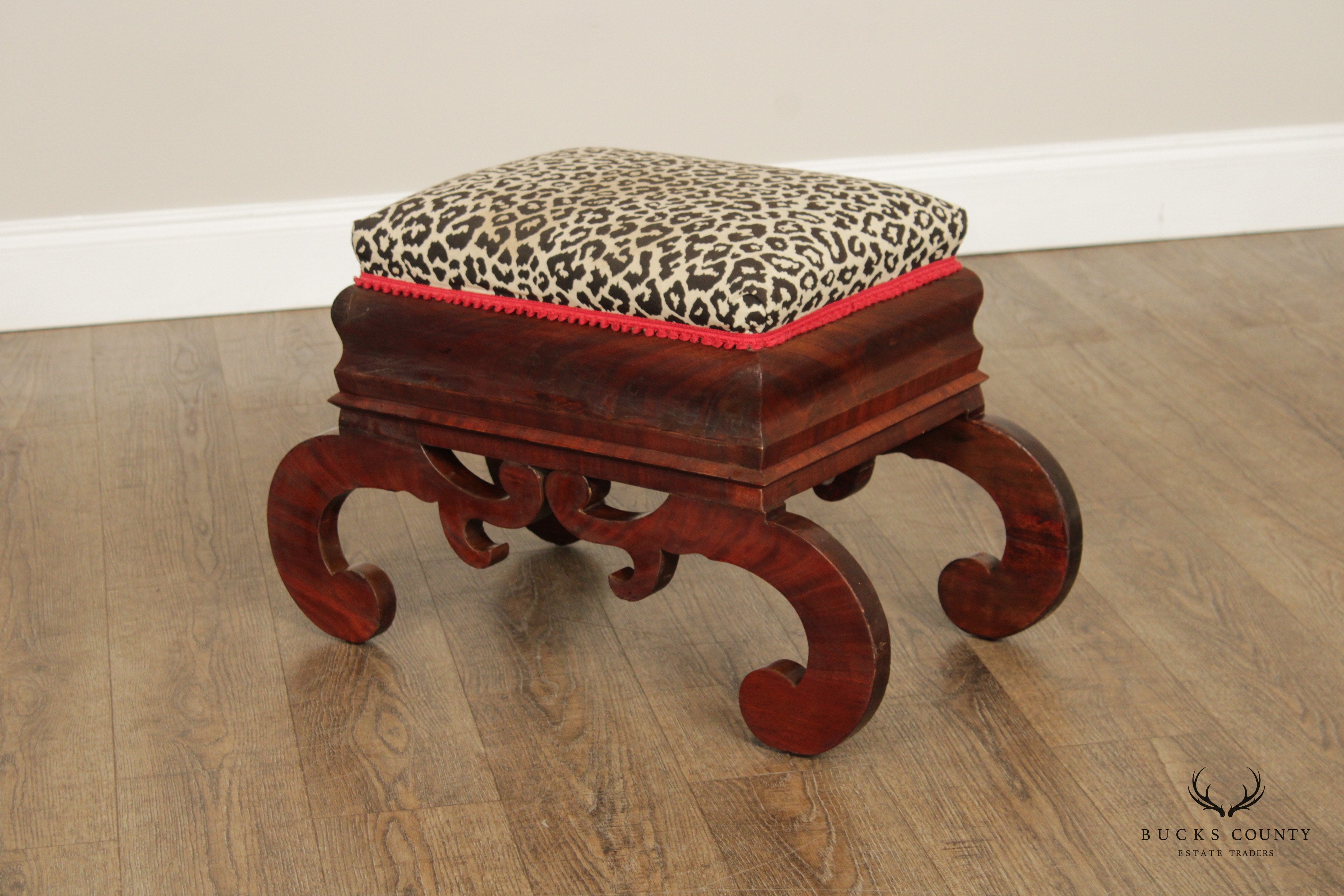 Antique American Empire Pair of Mahogany Foot Stools