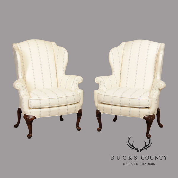 Harden Queen Anne Style Pair of Wing Chairs