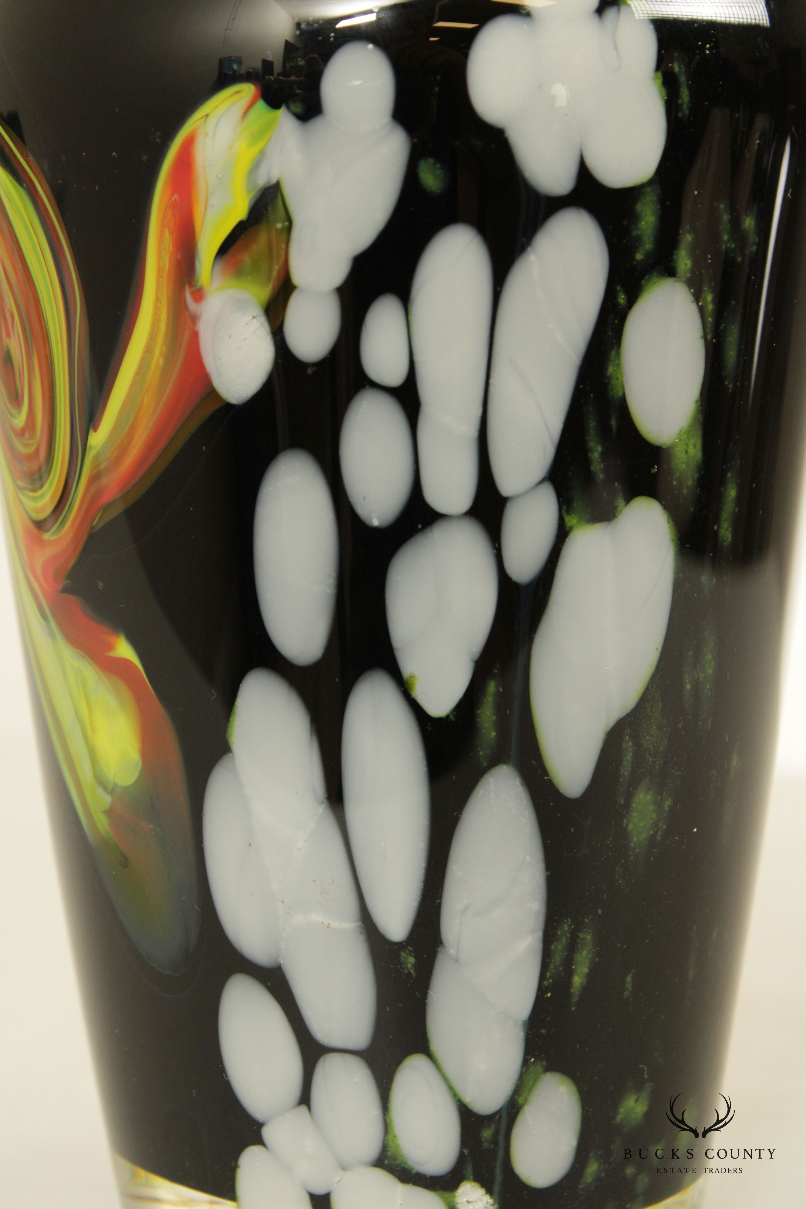 Vintage Modern Handblown Art Glass Vase