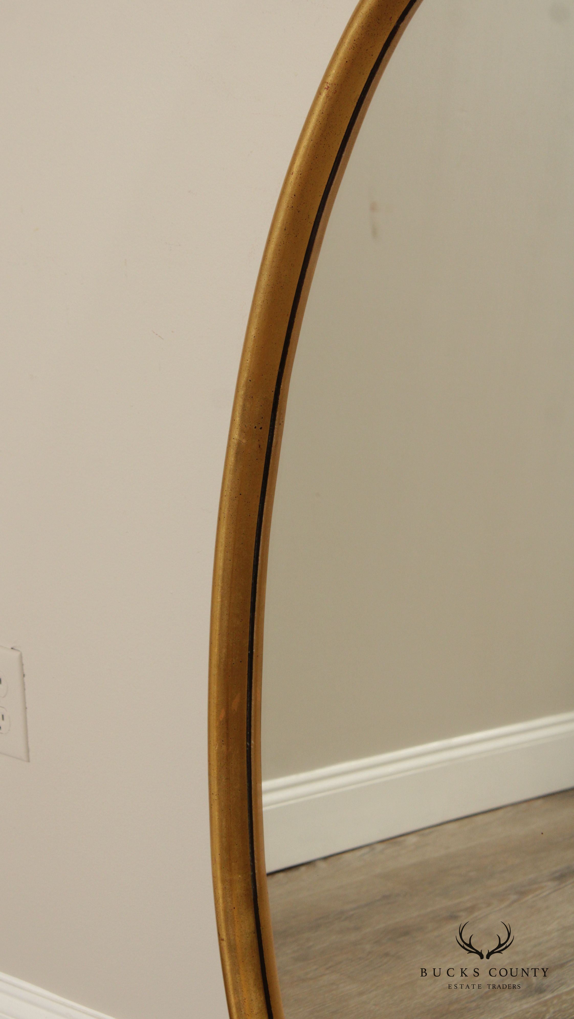 Mid Century Modern Giltwood Oval Wall Mirror