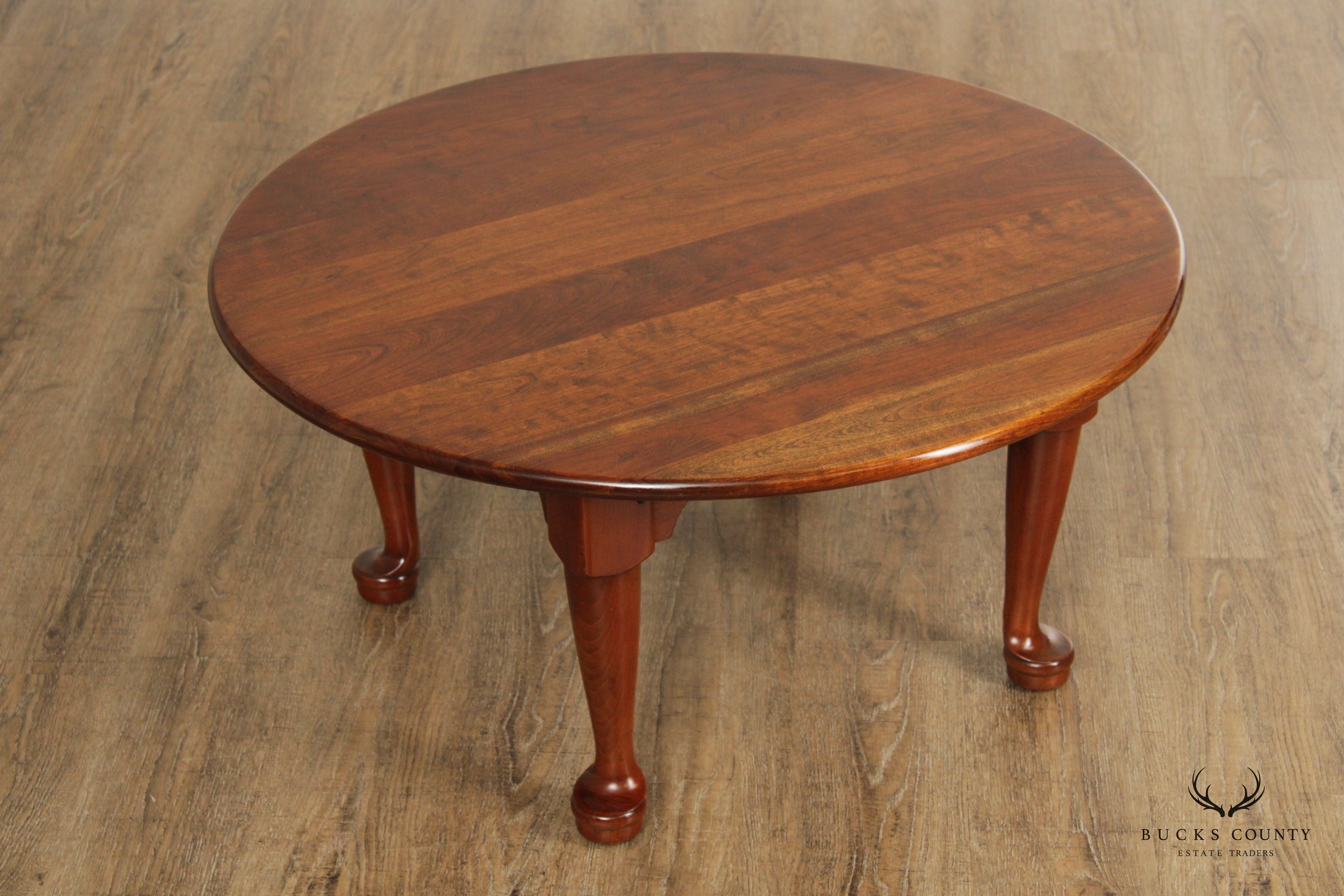 Stickley Queen Anne Style Vintage Round Cherry Coffee Table