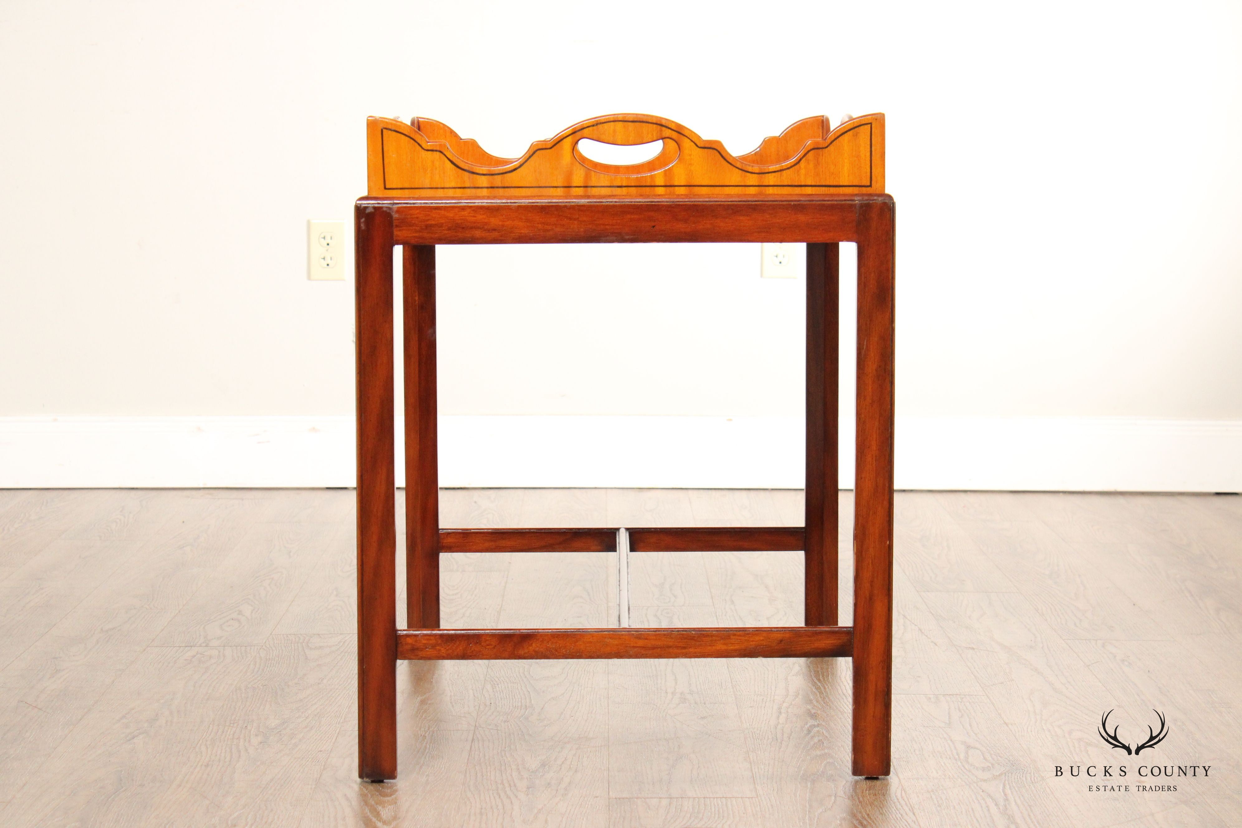 Edwardian Style Hand Painted Satinwood Tray Table