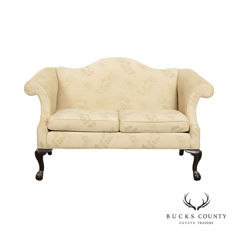Ethan Allen Chippendale Style Camelback Loveseat