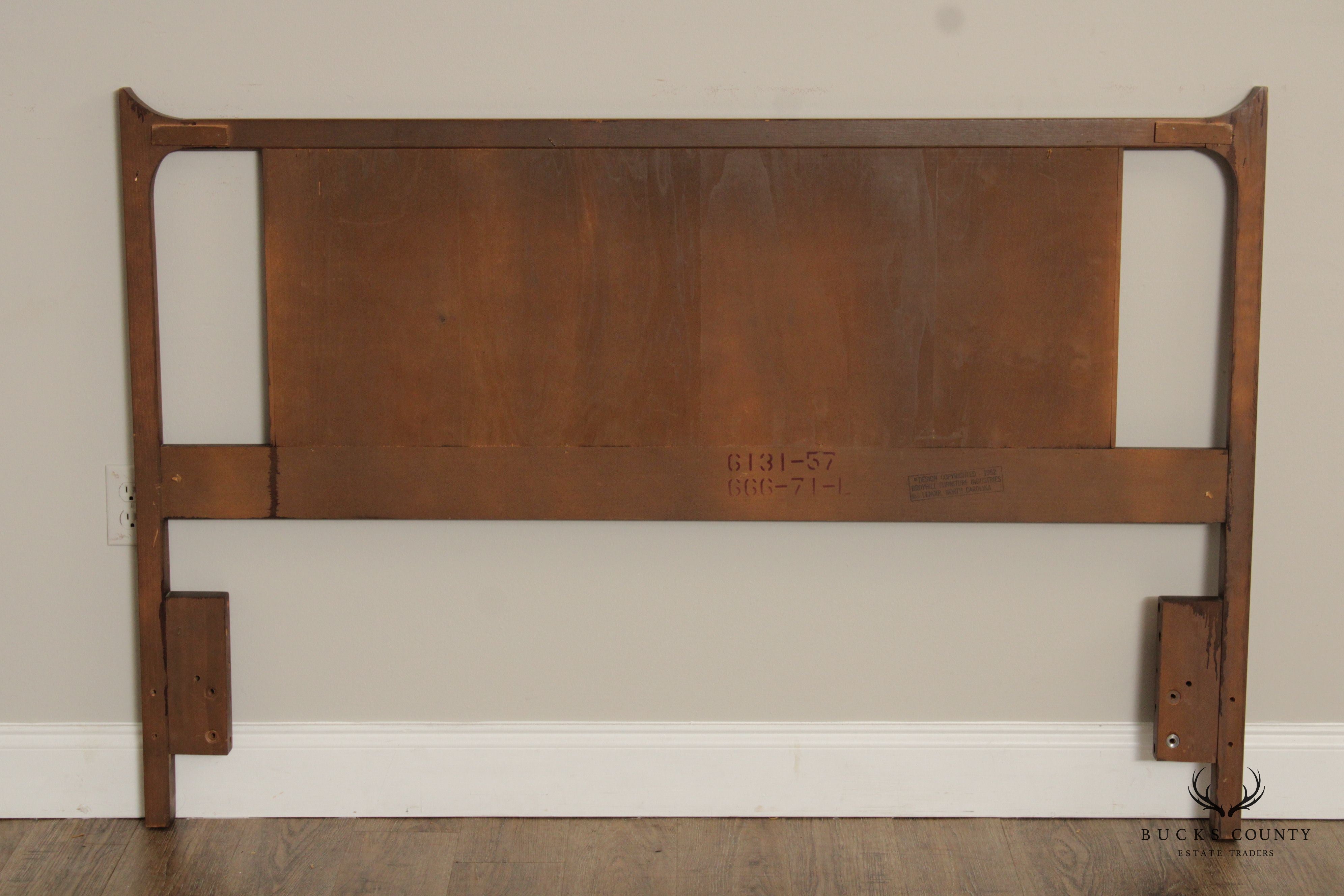 Broyhill Brasilia Mid Century Modern Queen Size Walnut Headboard