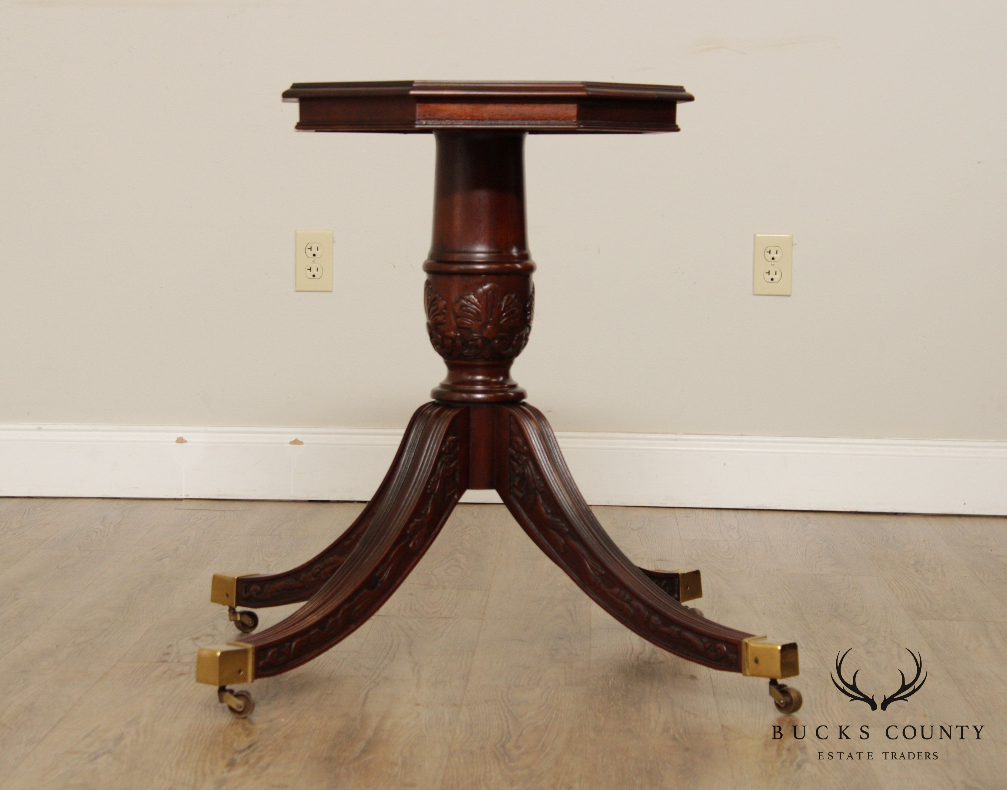 Georgian Style Banded Mahogany Octagonal Table Base