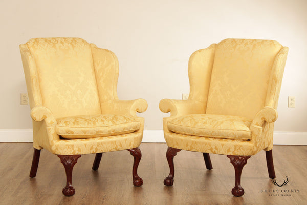 Kindel Winterthur Collection Pair Philadelphia Wing Chairs