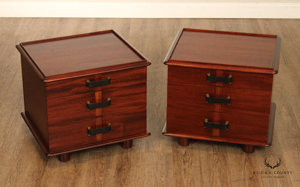 Paul Frankl ForJohnson Furniture Pair of 'Station Wagon' Mahogany Nightstands