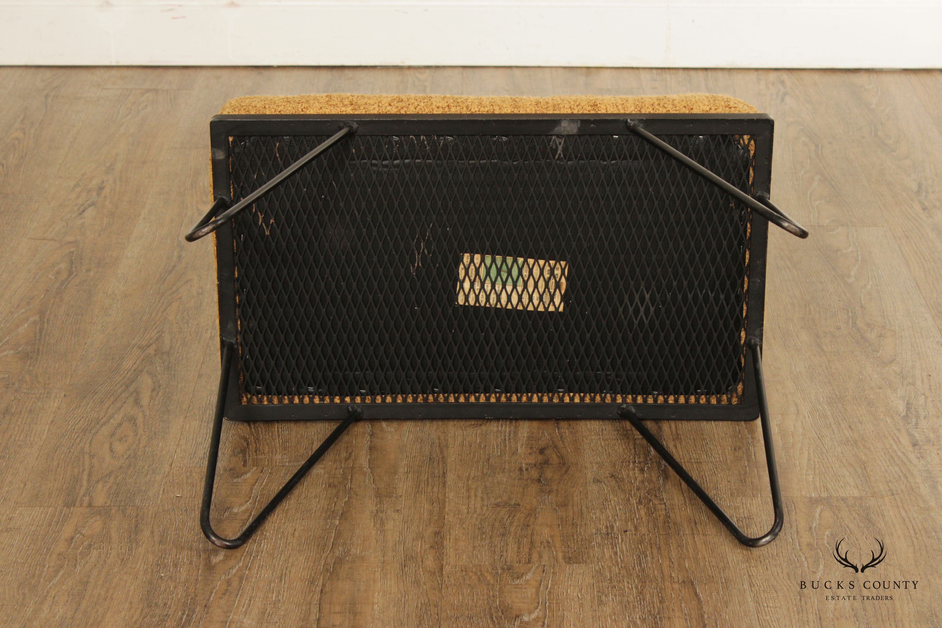 Mid Century Modern Wrought Iron Vanity Bench