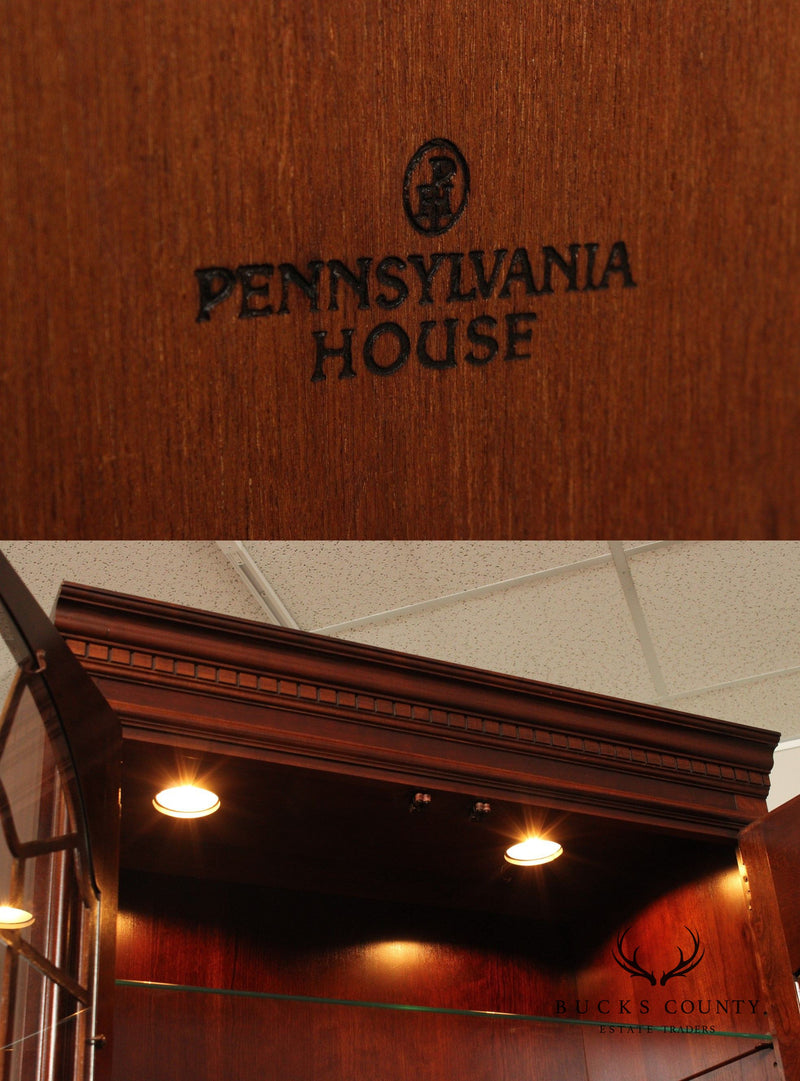 Pennsylvania House Pair of Cherry Illuminated Display Cabinets
