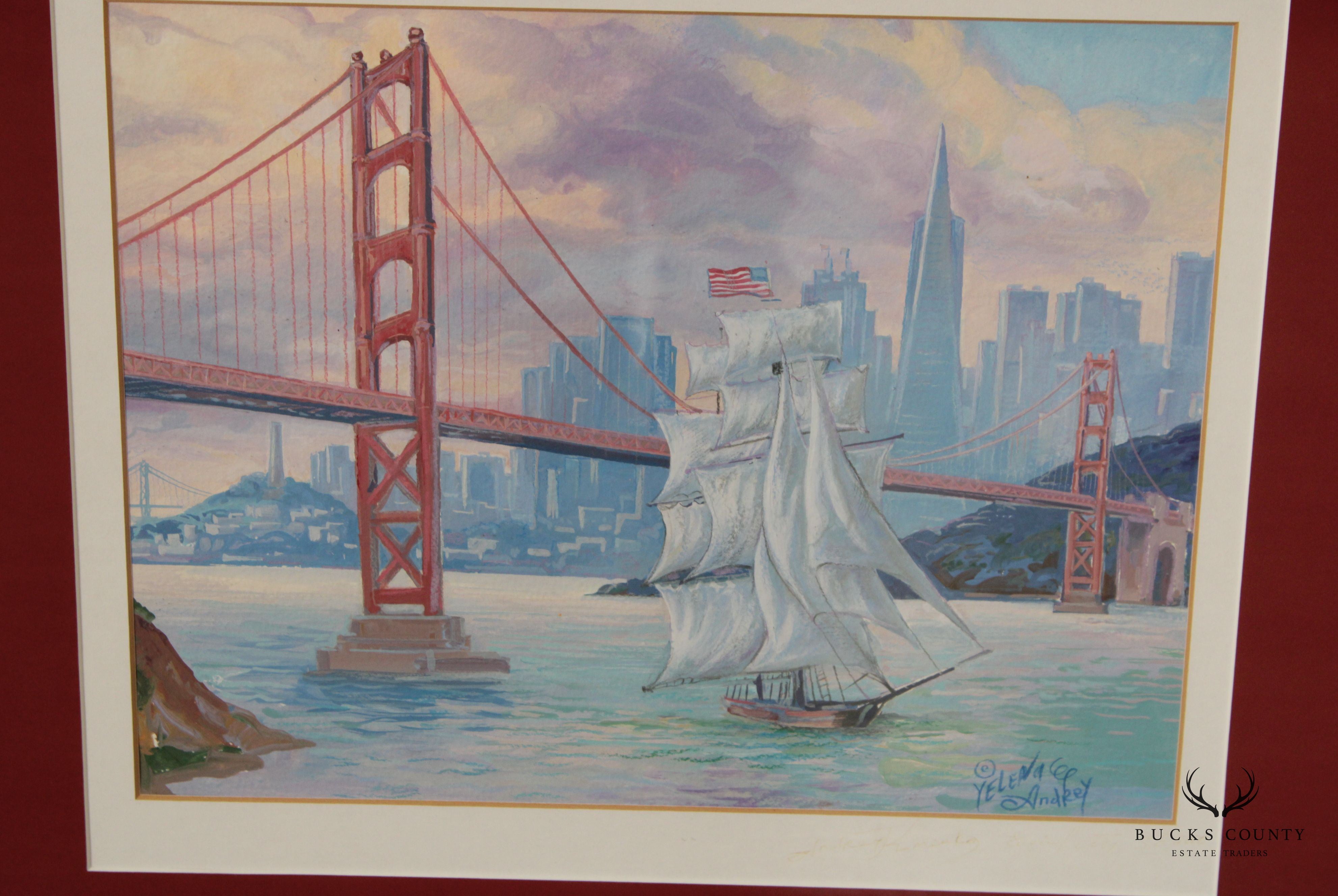 San Francisco Nautical Sail Boat Print by Yelena & Andrey