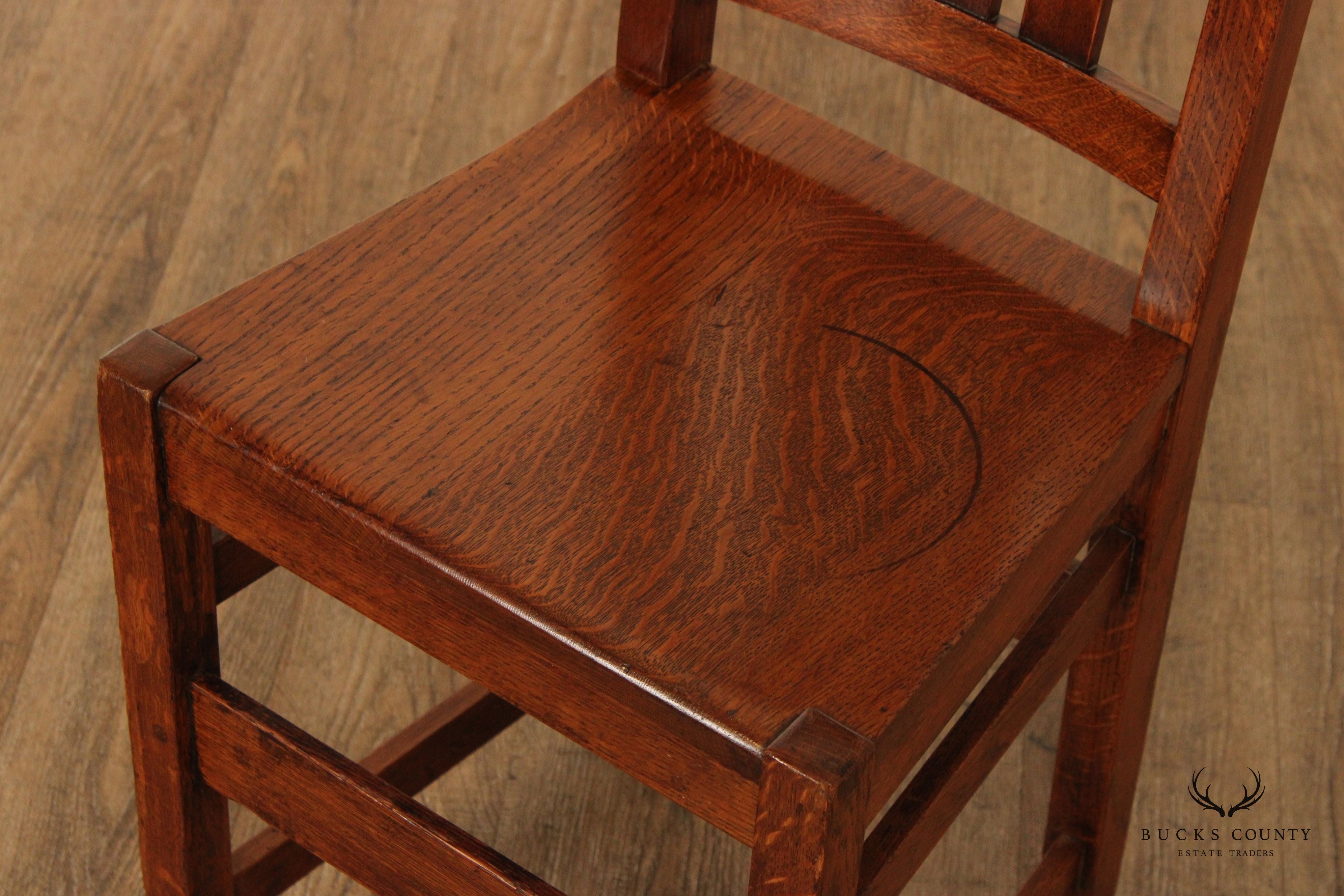 Stickley Associated Cabinetmakers Antique Arts & Craft Mission Oak Side Chair