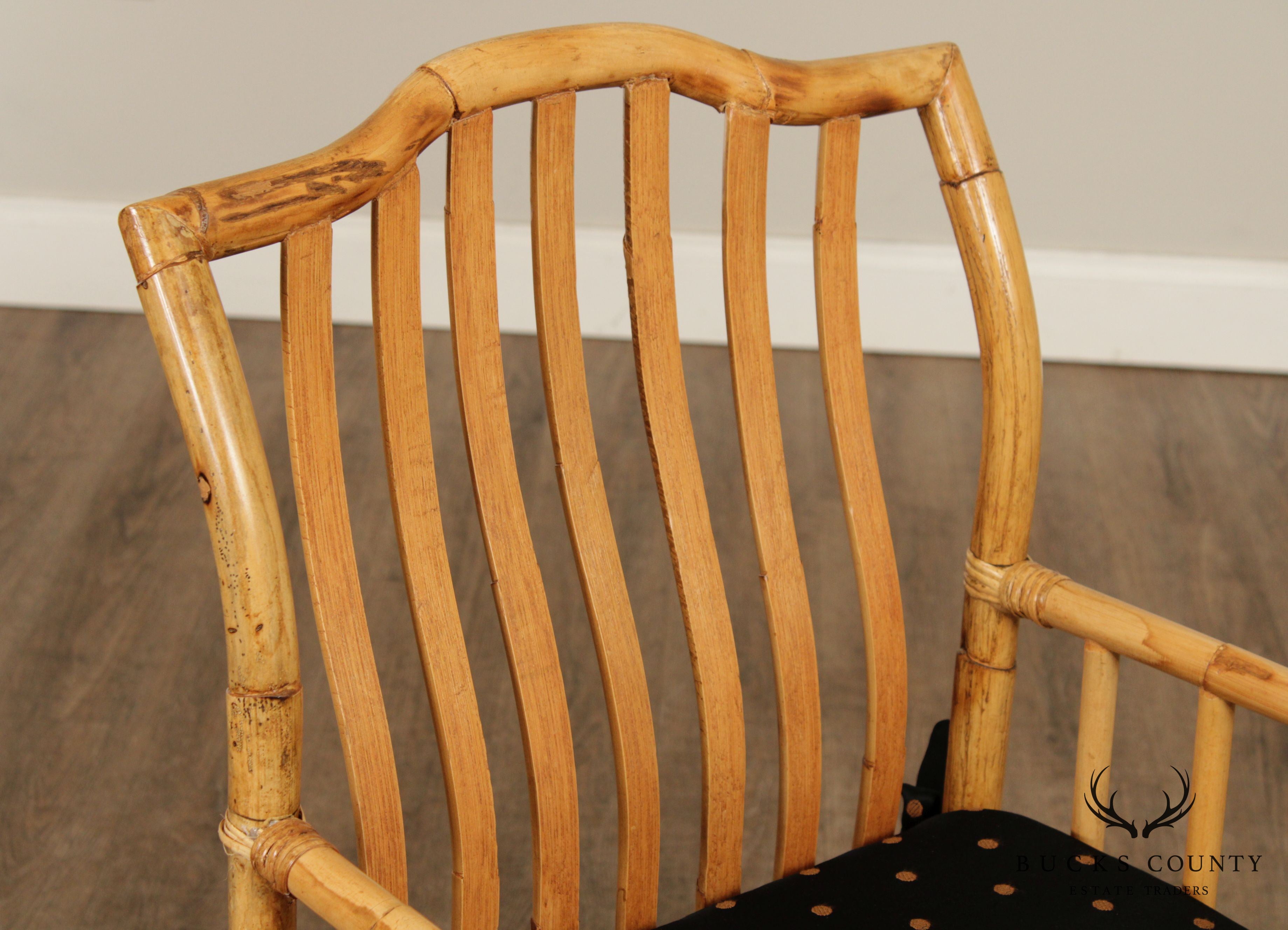 Vintage Pair Bamboo, Rattan Armchairs