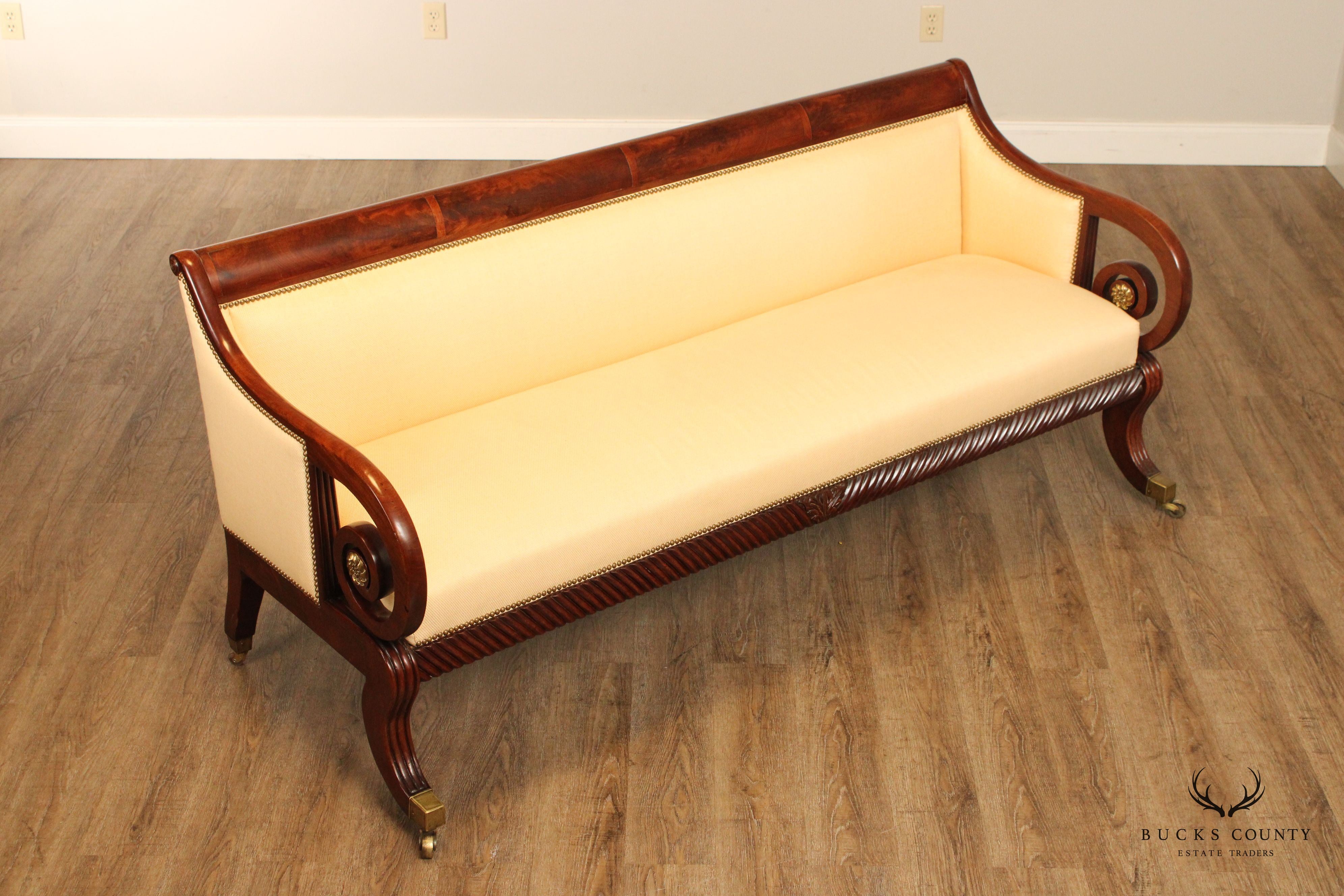 Fine Quality Antique American Empire Mahogany Sofa