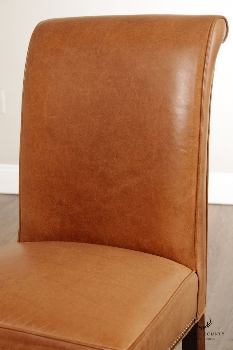 Hancock & Moore Chippendale Style Leather Side Chair