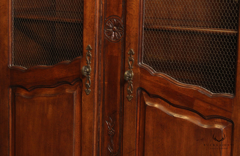 Wellesley Guild French Country Style Hand Carved Display Armoire Cabinet