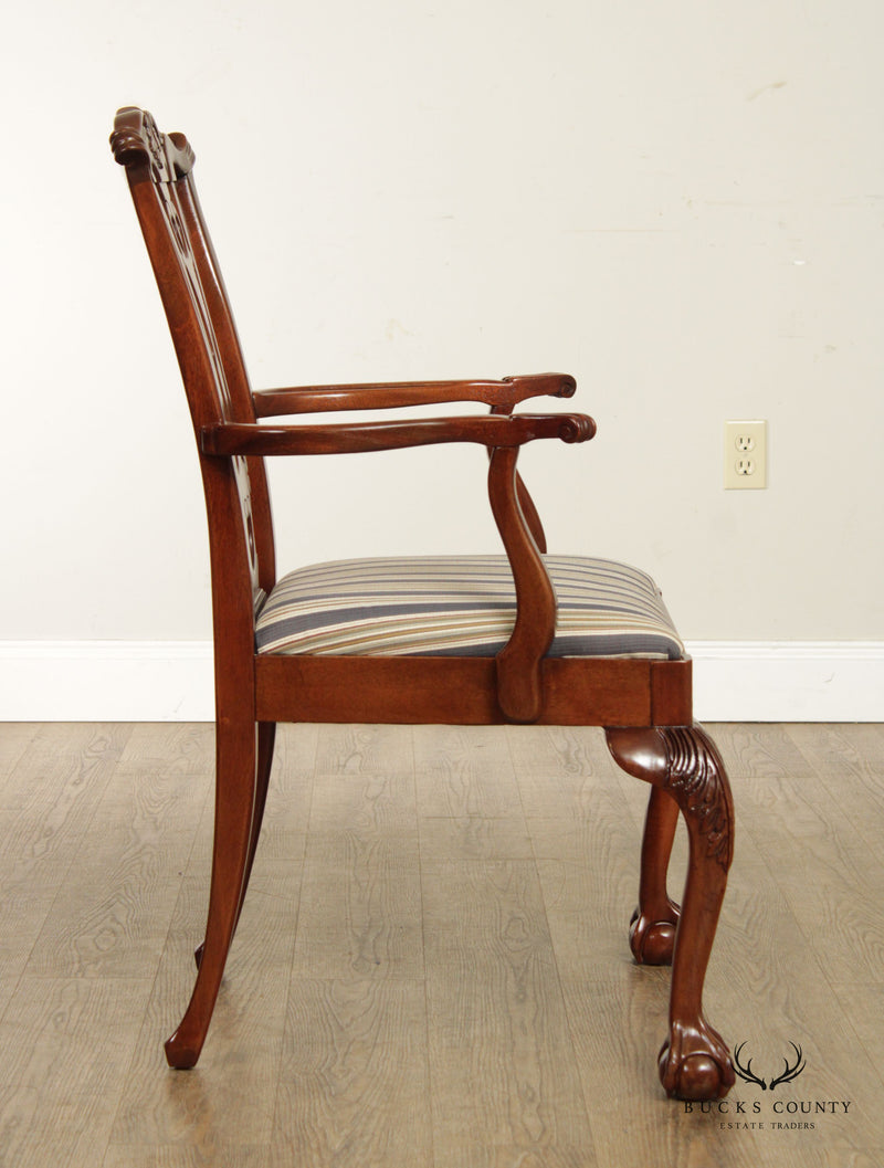 Hickory Manufacturing Chippendale Style Set of 8 Ball and Claw Mahogany Dining Chairs