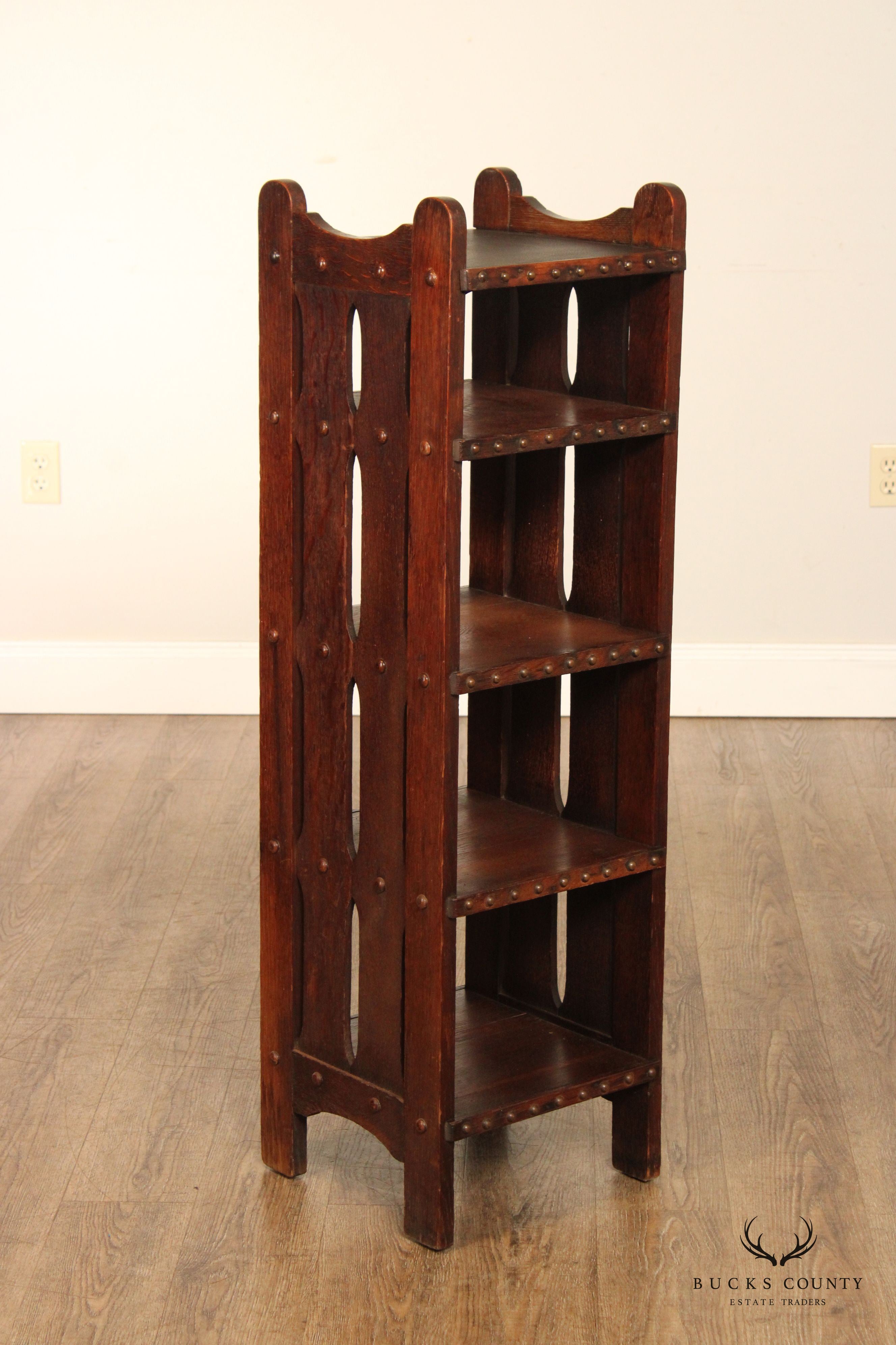 Antique Mission Oak Open Bookshelf Etagere