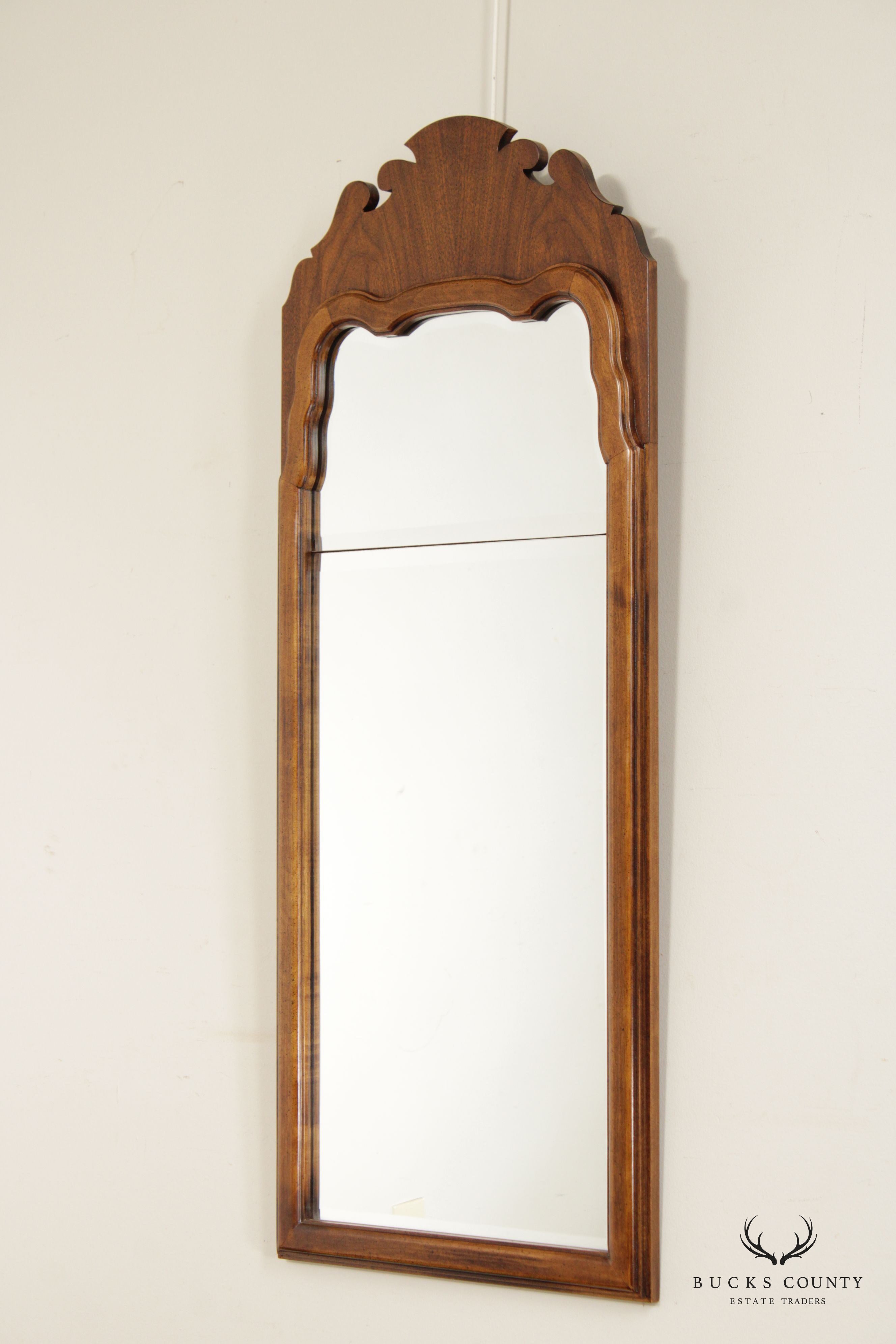 Brandt Queen Anne Style Walnut Looking Glass Wall Mirror