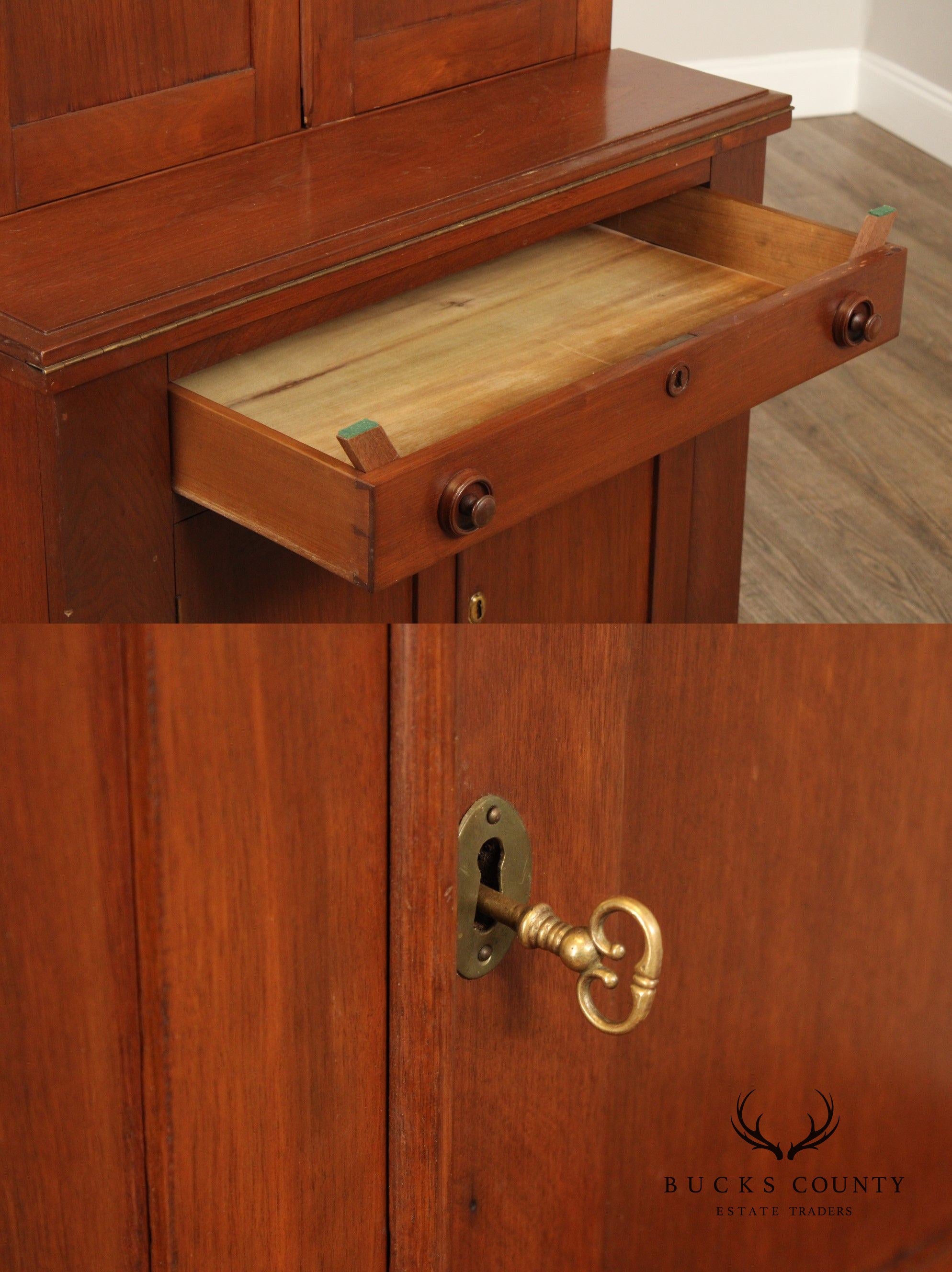 Antique American Walnut Secretary Bookcase