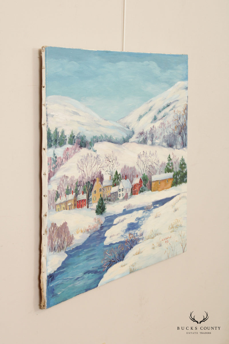 Ann Yost Whitesell 'Village in the Poconos' Original Oil Painting