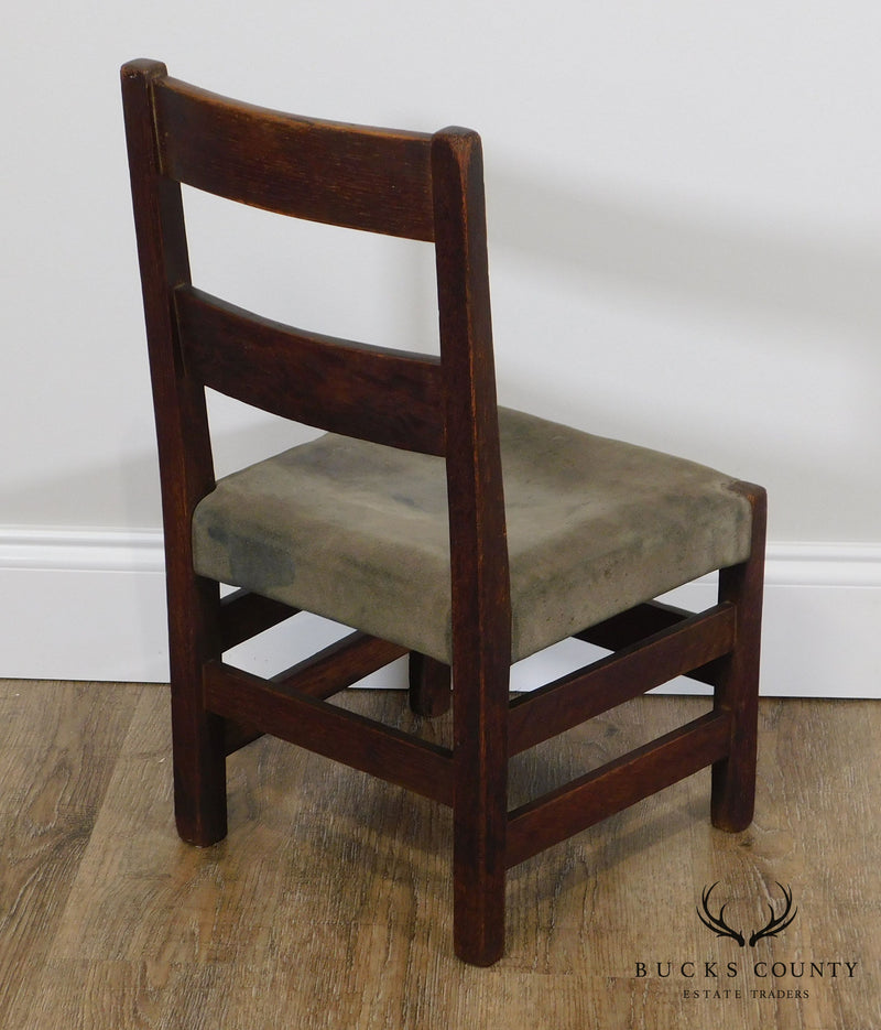 Antique Mission Arts & Crafts Oak Small Youth Size Chair Possibly Stickley