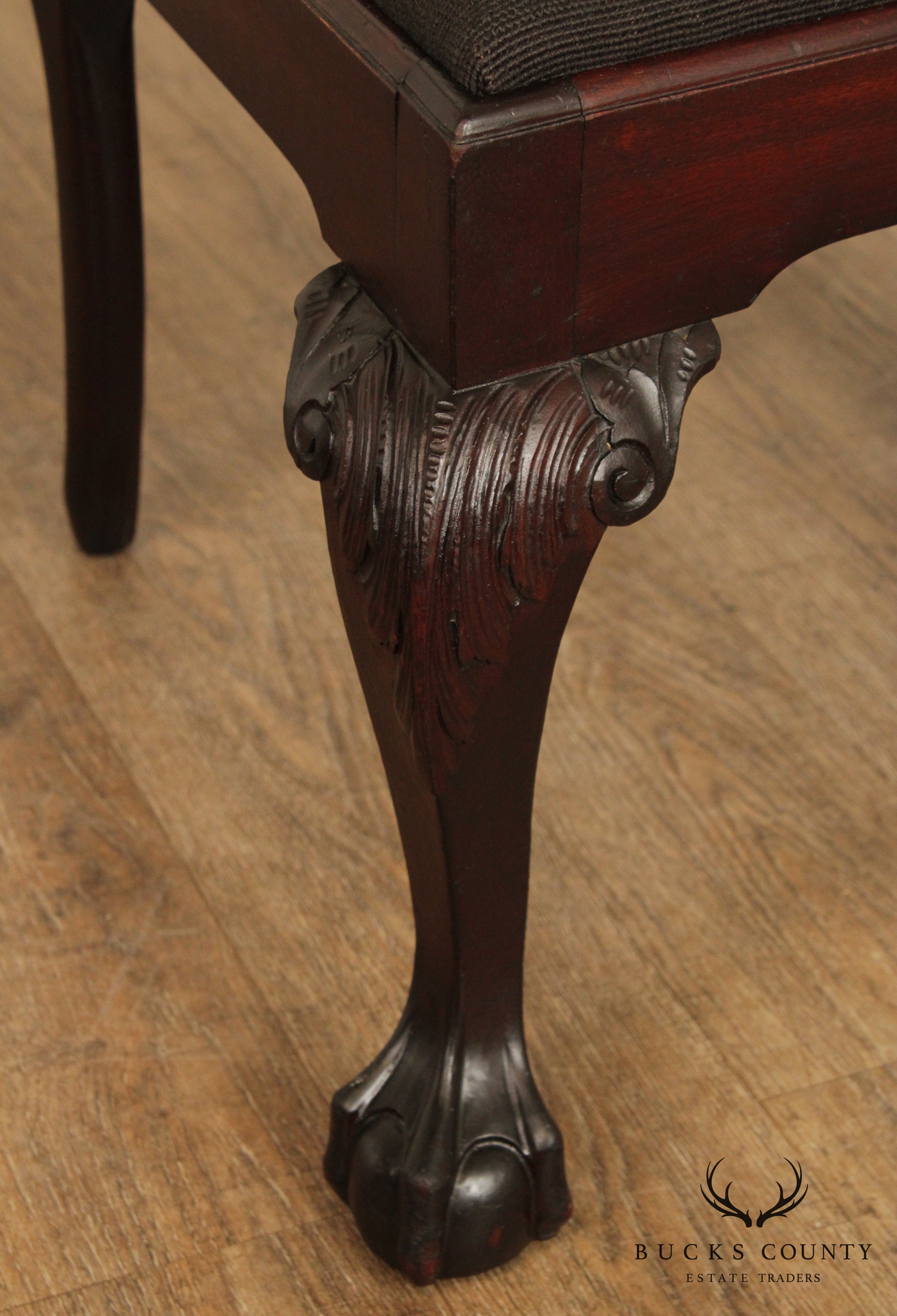 Chippendale Style Antique Mahogany Ball & Claw Side Chair