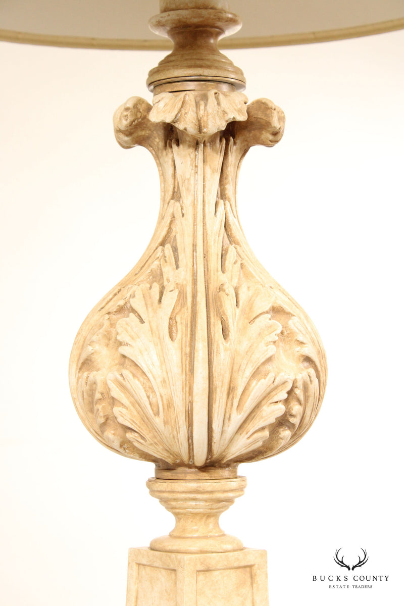 Italian Tuscan Style Foliate Carved Table Lamp