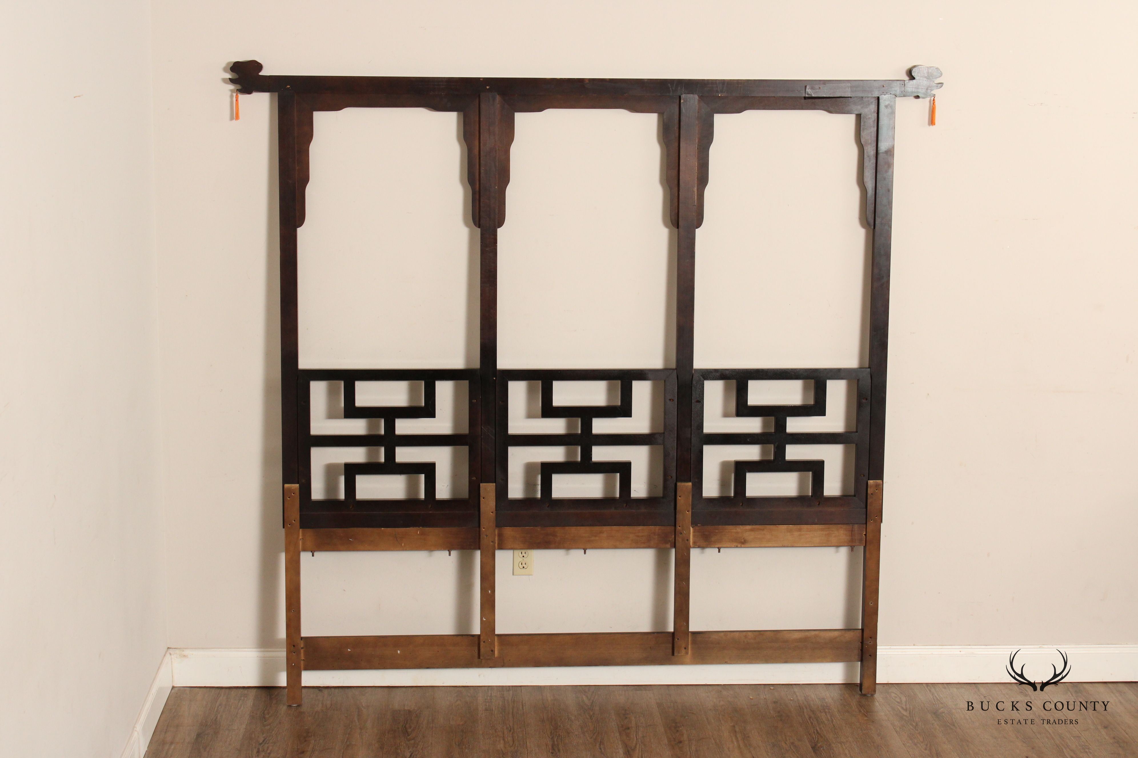 Century Furniture Asian Style 'Chin Hua' Fretwork King Size Headboard