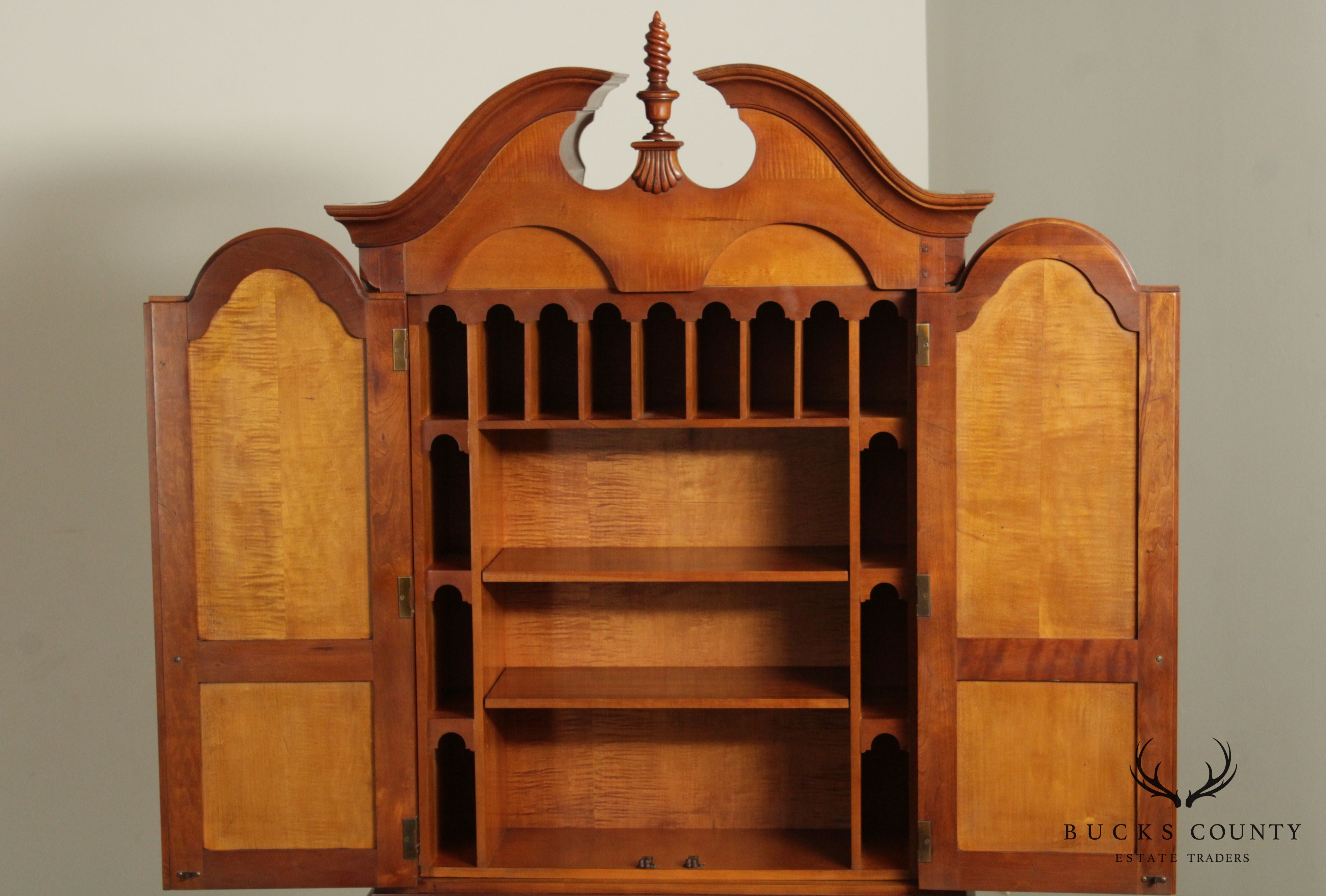 Hickory Chair Chippendale Style Tiger Maple Secretory Desk