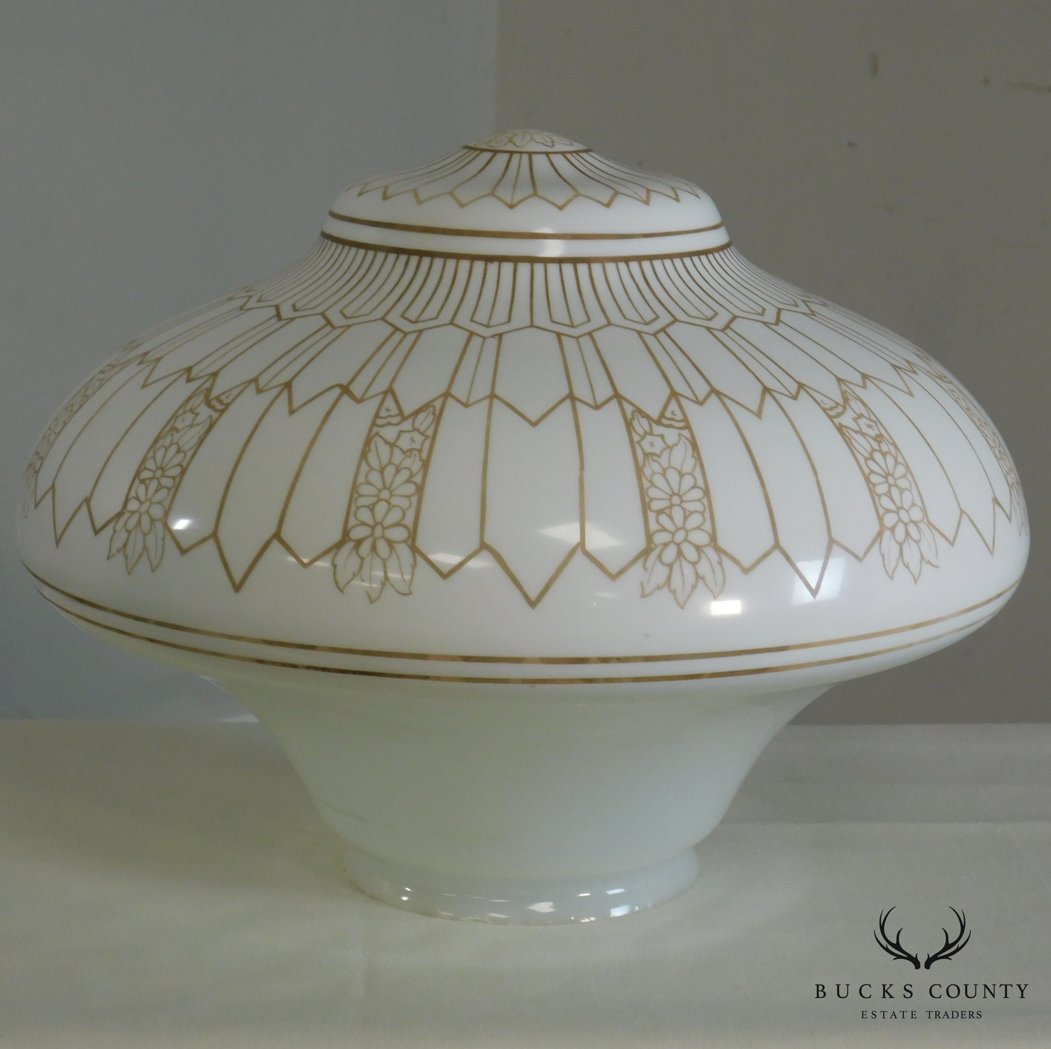 1930 Art Deco Vintage White Glass Globe For Ceiling Light Fixture