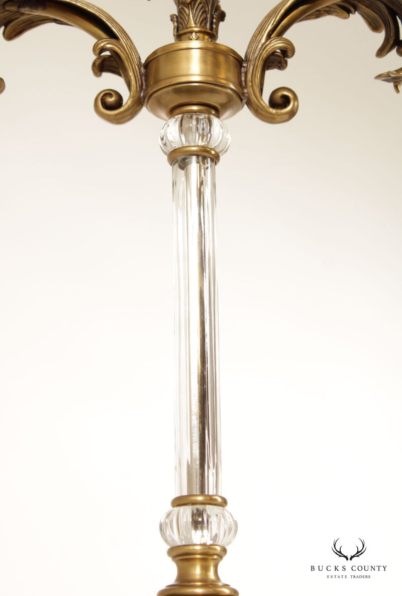 Hollywood Regency Brass 2-Light Candelabra Table Lamp