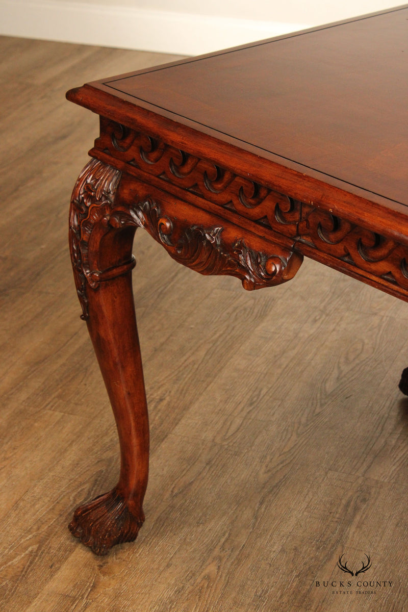 Georgian Style Carved Paw Foot Writing Desk