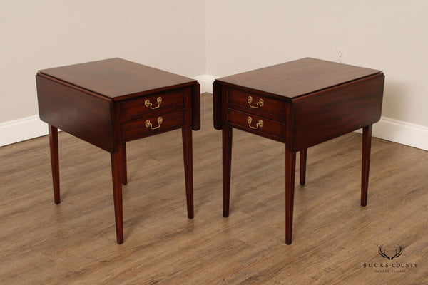 Henkel Harris Hepplewhite Style Pair of Mahogany Pembroke Tables