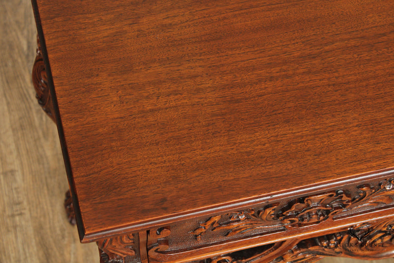1920's Georgian  Rococo Style Walnut Mahogany Console Table