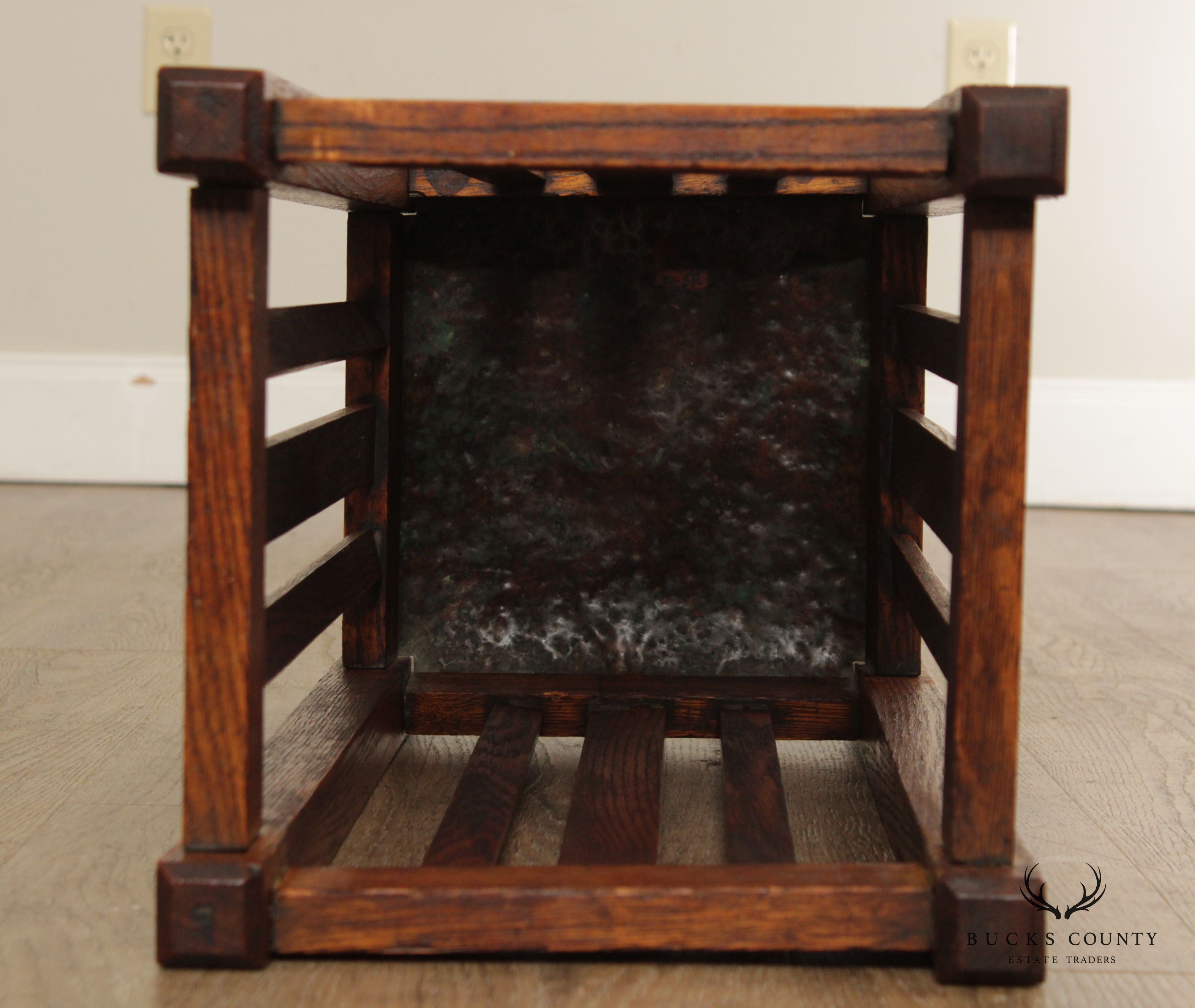 Antique Mission Style Oak Umbrella Stand